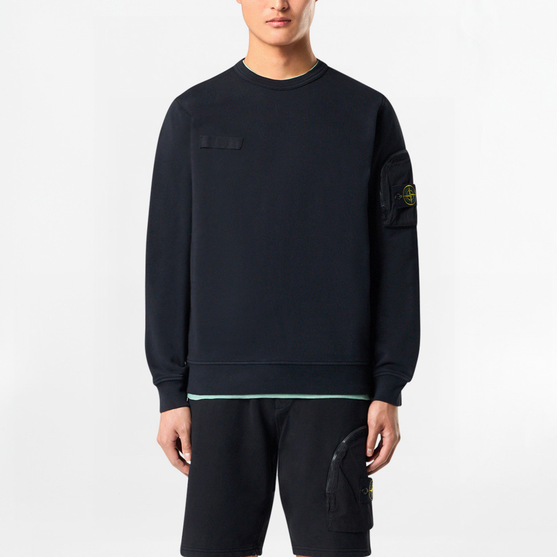 Sweatshirt Stone Island Cotton Fleece 6100003 Noir