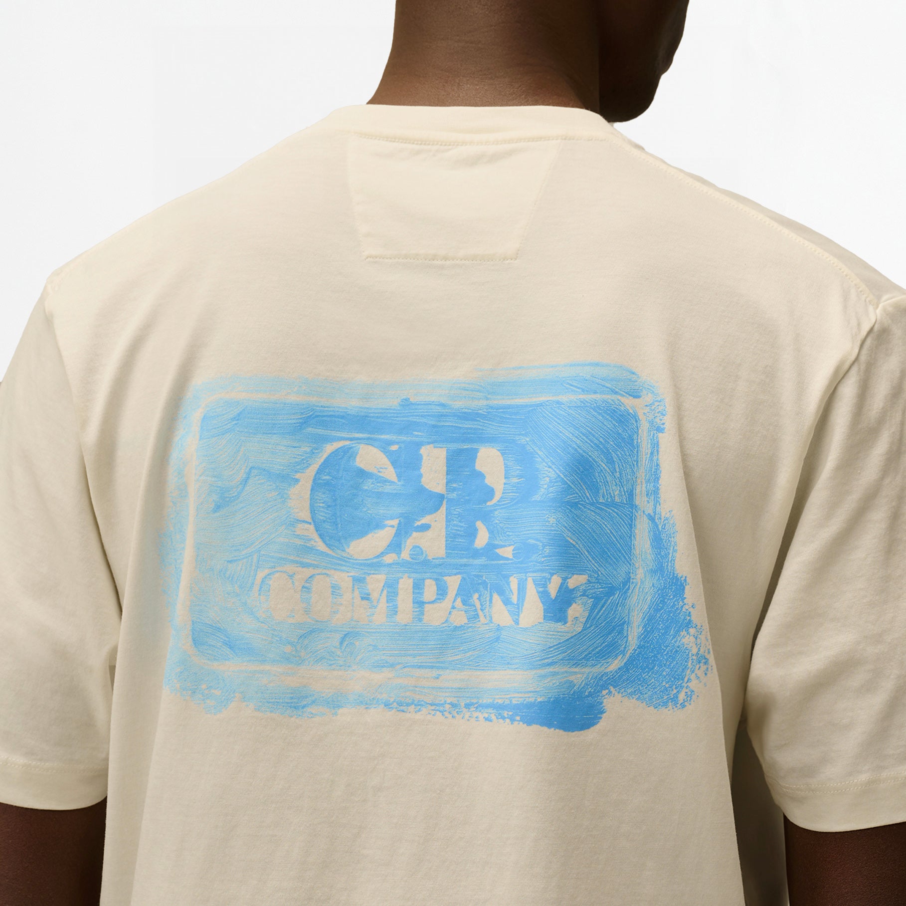 T-shirt CP Company 30/1 Logo Double Print Gauze White