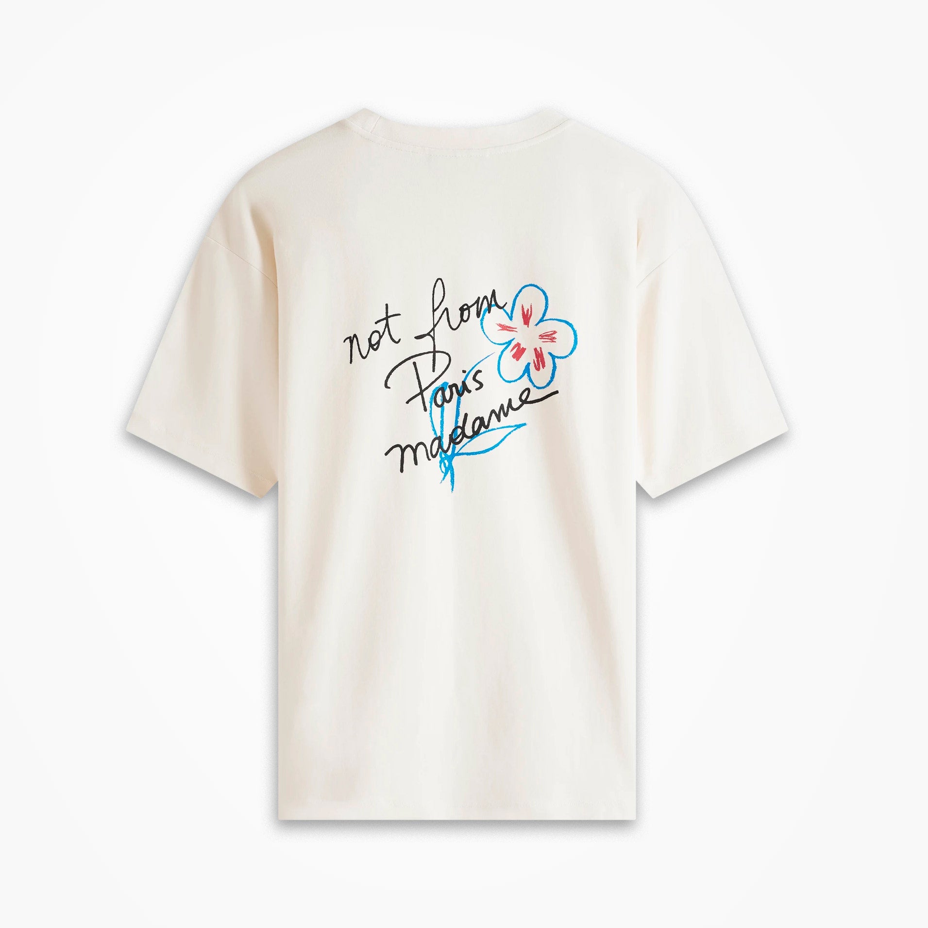 T-shirt Drôle de Monsieur Slogan esquisse Cream