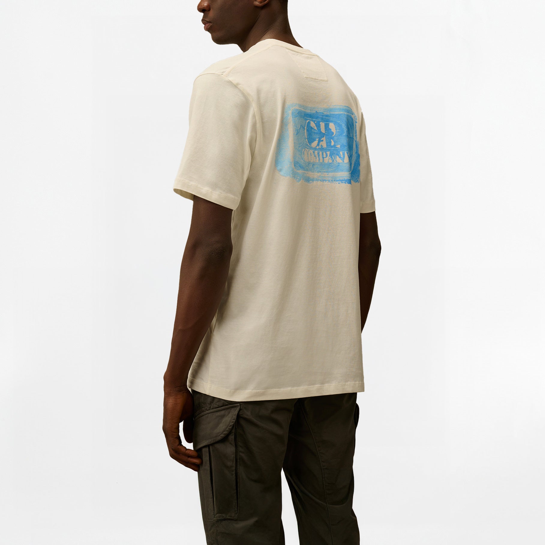 T-shirt C.P. Company 30/1 Logo Double Print Gauze White