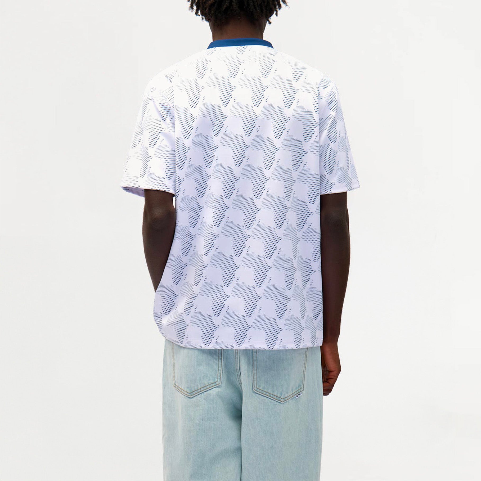 T-shirt Arte Africa Print Blanc/Bleu Marine