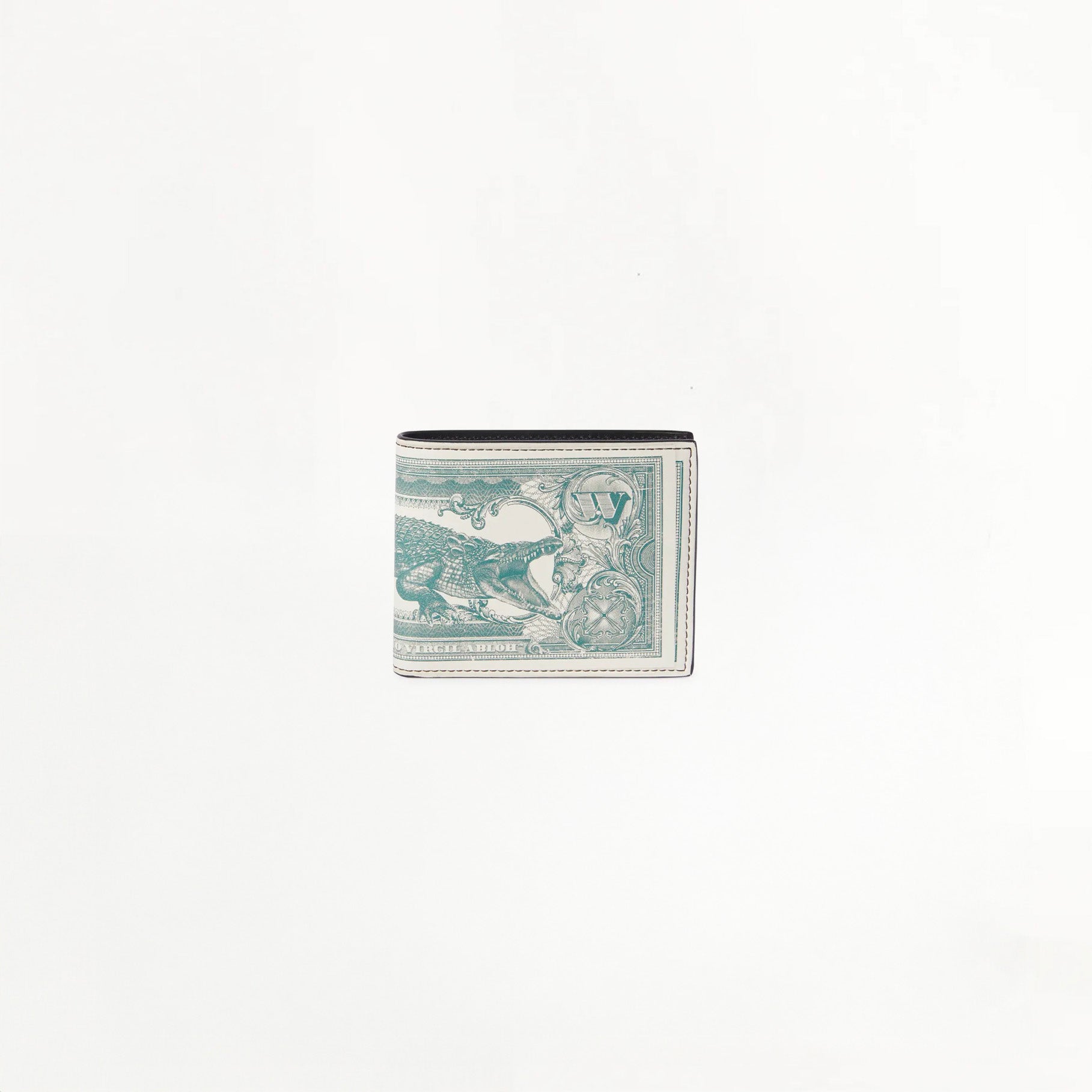 Portefeuille Off-White Off Currency Bifold Blanc/Vert