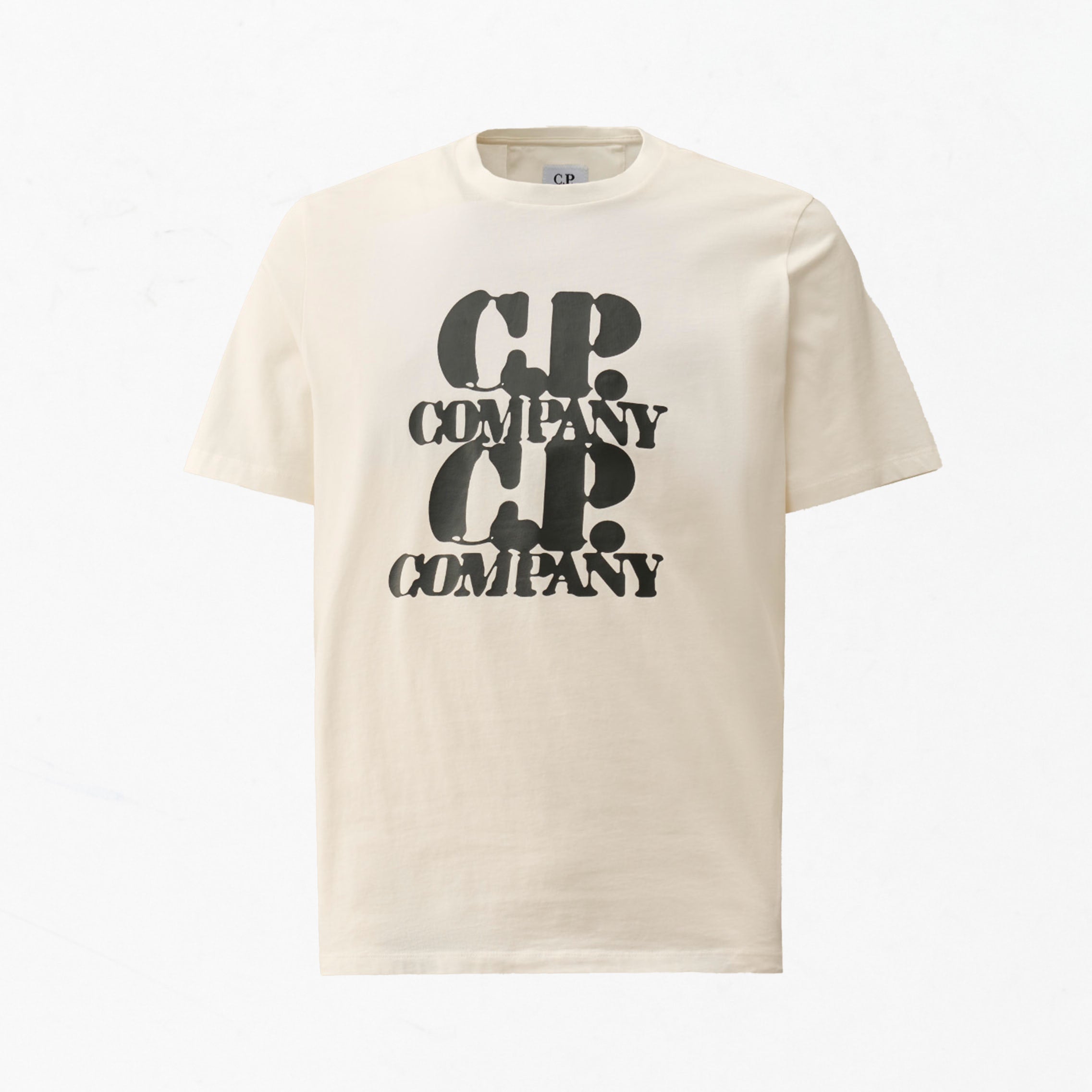 T-shirt Cp Company Graphique 30/1 Blanc Cassé