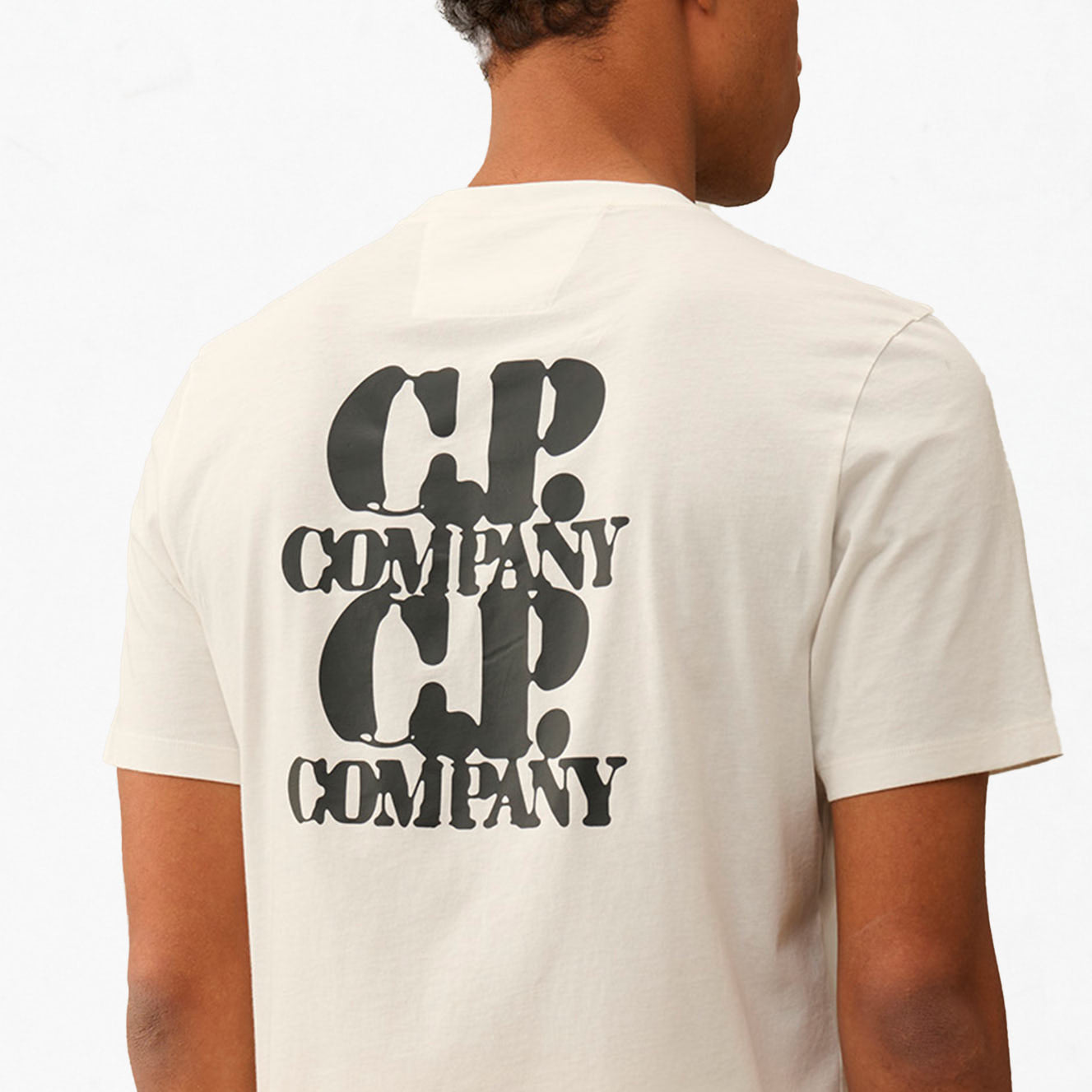 T-shirt Cp Company Graphique 30/1 Blanc Cassé