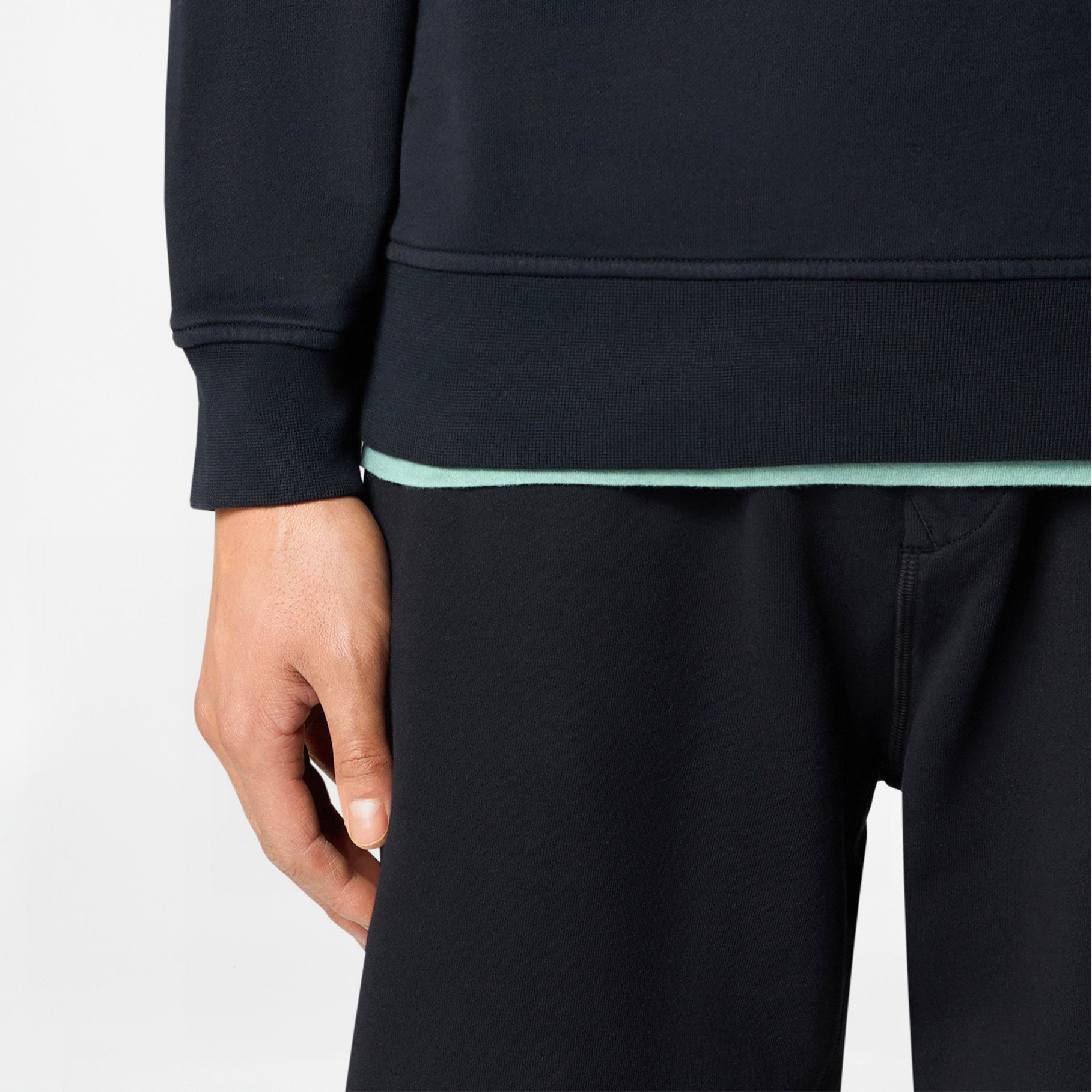 Sweatshirt Stone Island Cotton Fleece 6100003 Noir