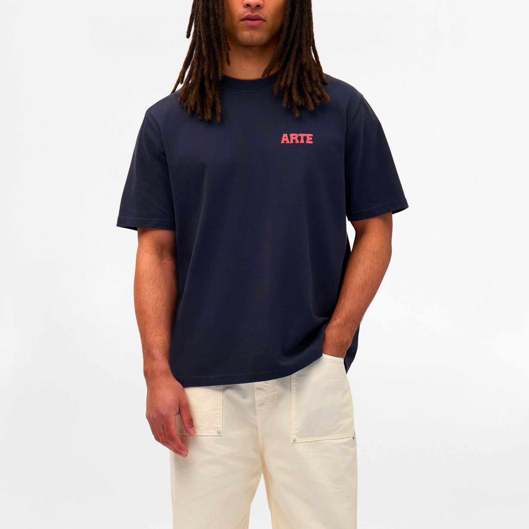 T-shirt Arte Mural Print Bleu Marine