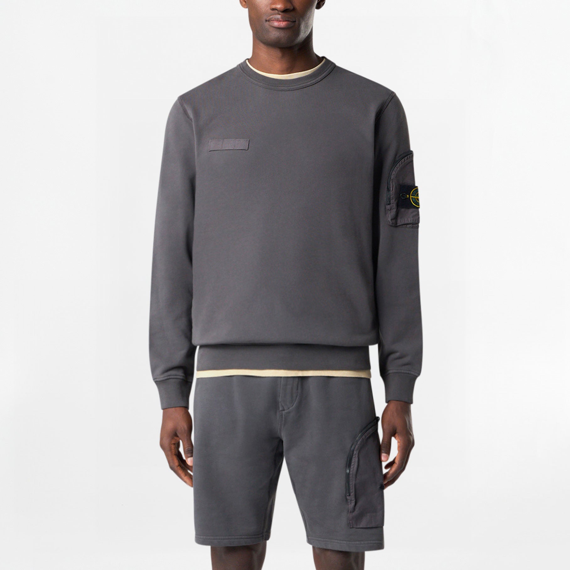 Sweatshirt Stone Island Cotton Fleece 6100003 Charcoal