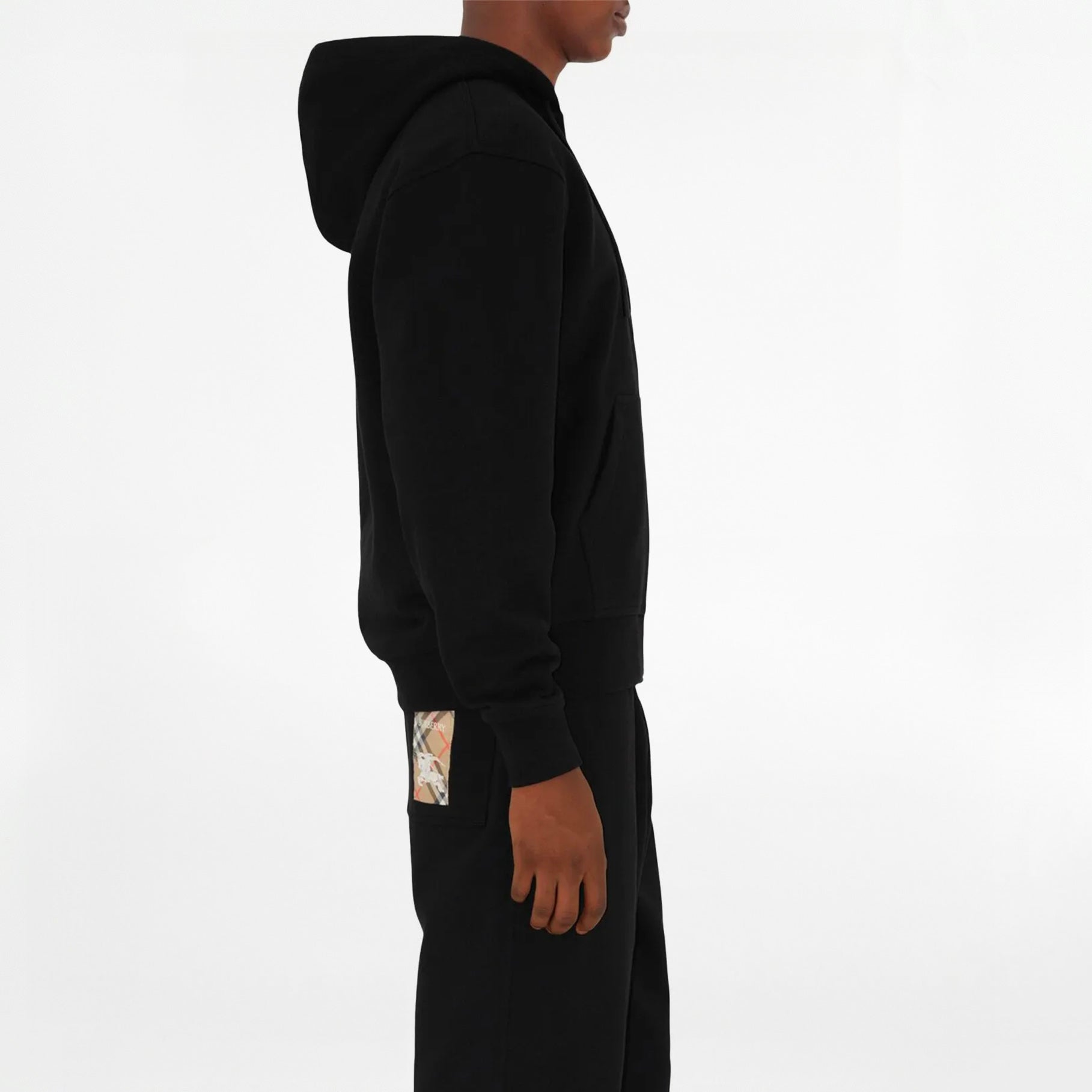 Sweat à Capuche Zippé Burberry Check Hoodie Noir