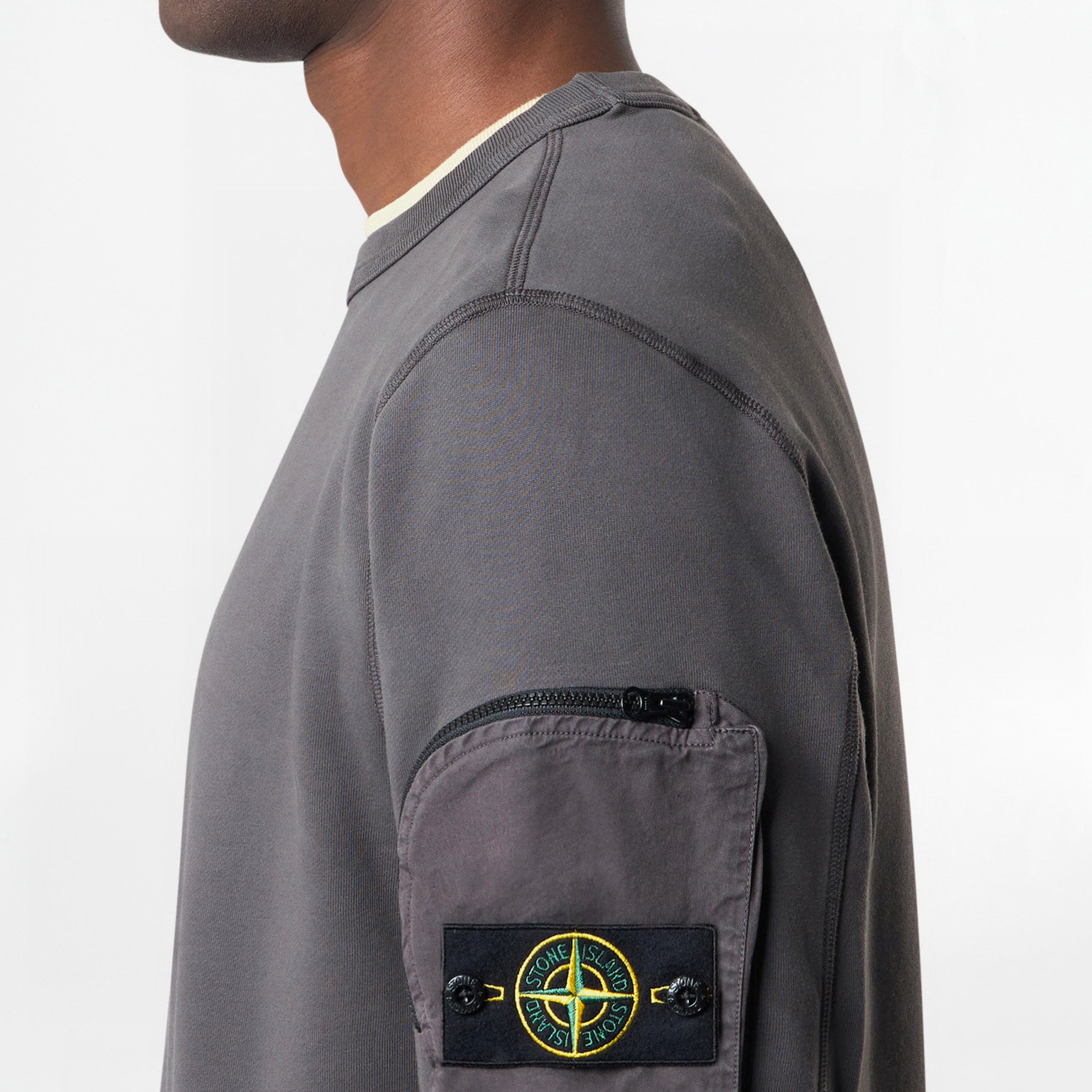 Sweatshirt Stone Island Cotton Fleece 6100003 Charcoal