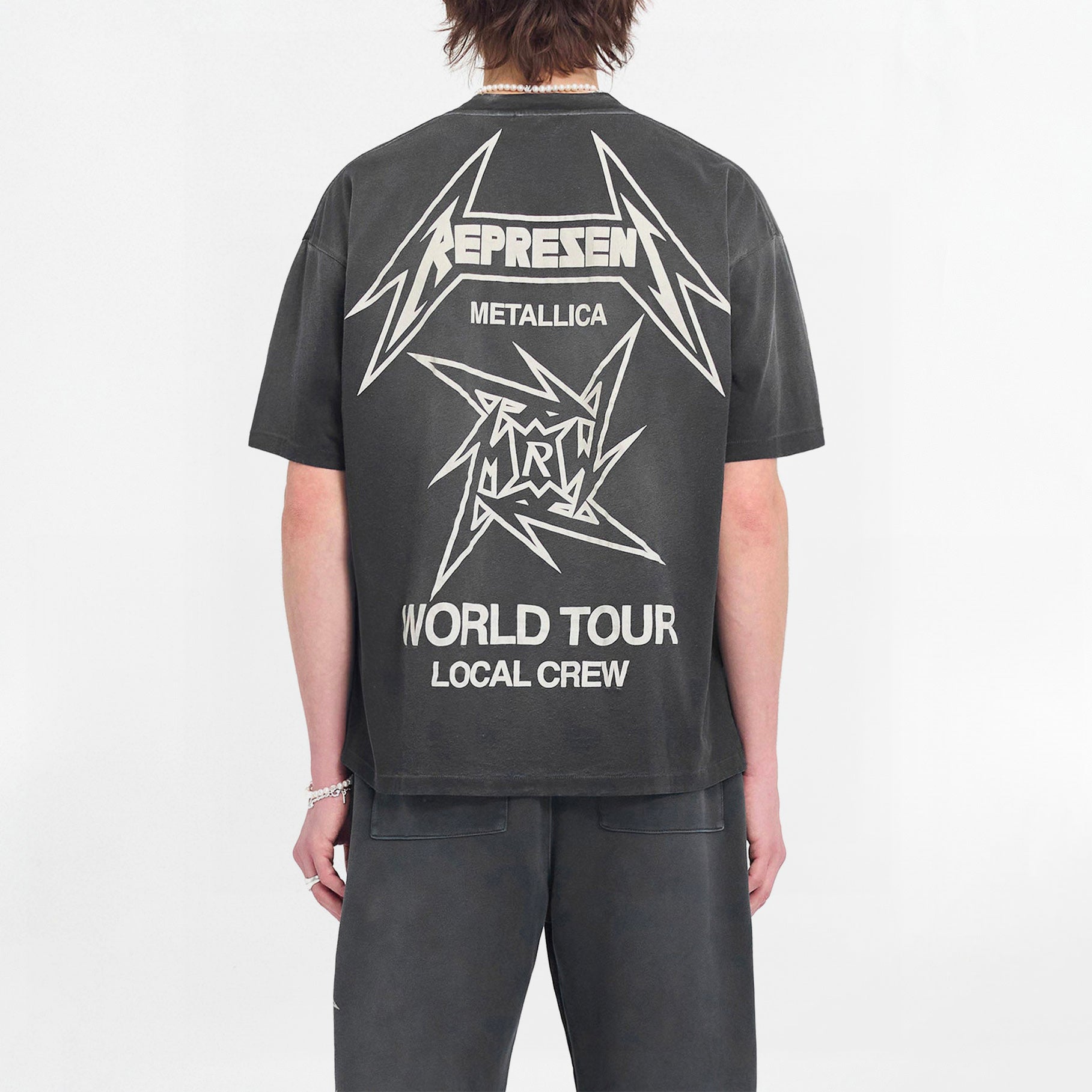 T-shirt Represent x Metallica Local Crew Noir Vintage