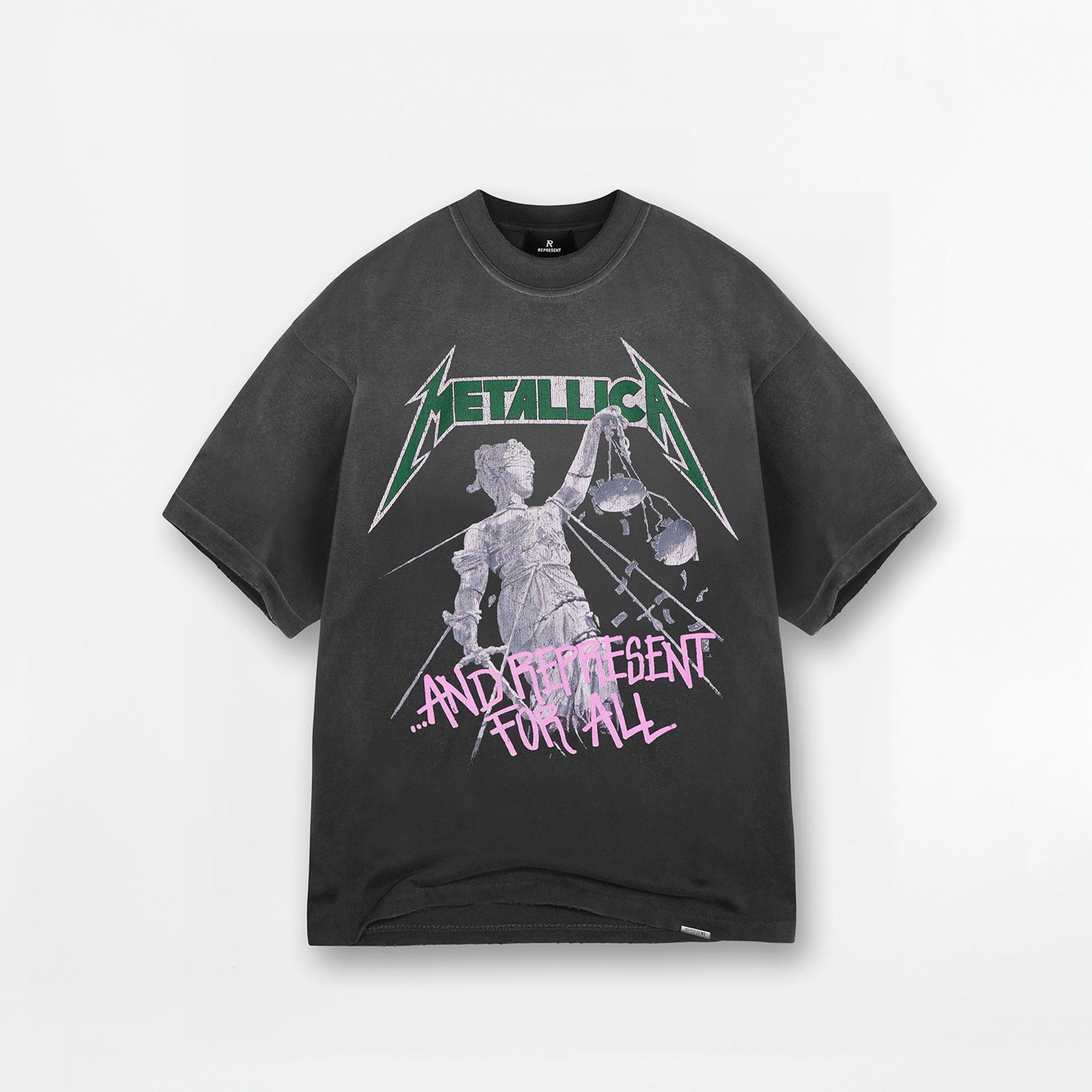 T-shirt Represent x Metallica Justice For All Noir Délavé