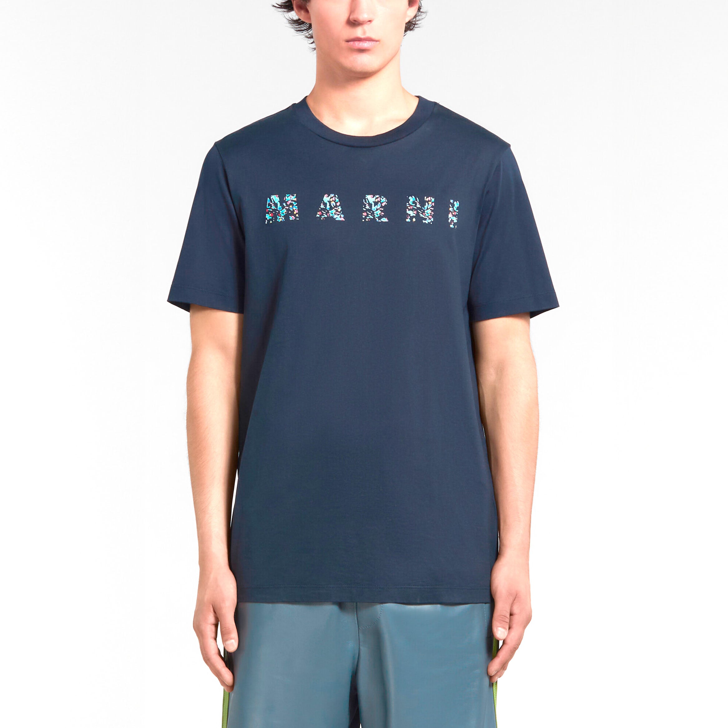 T-shirt Marni Imprimé Logo Bleu
