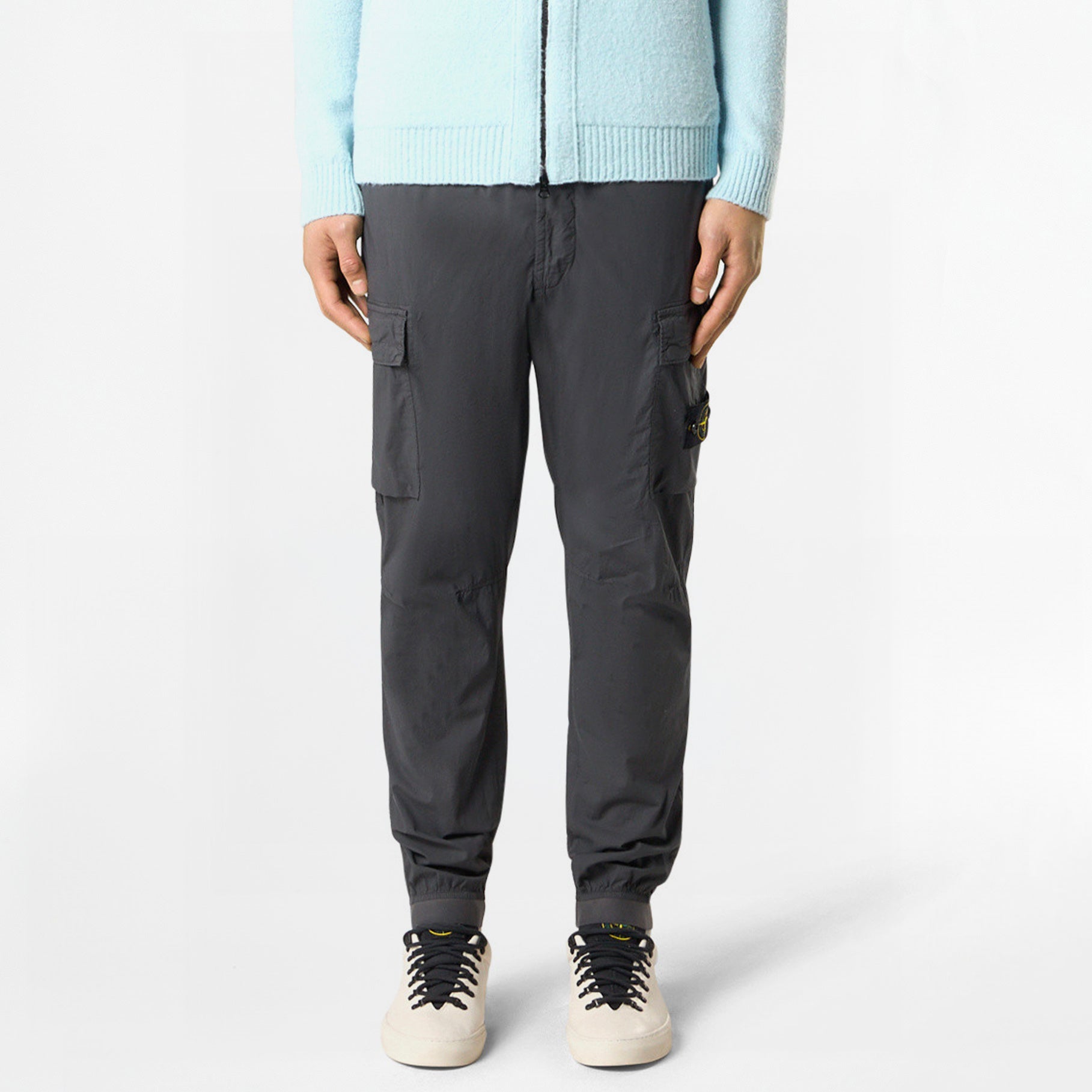 Pantalon Cargo Stone Island Stretch Cotton Tela Paracadute 3100031 Charcoal