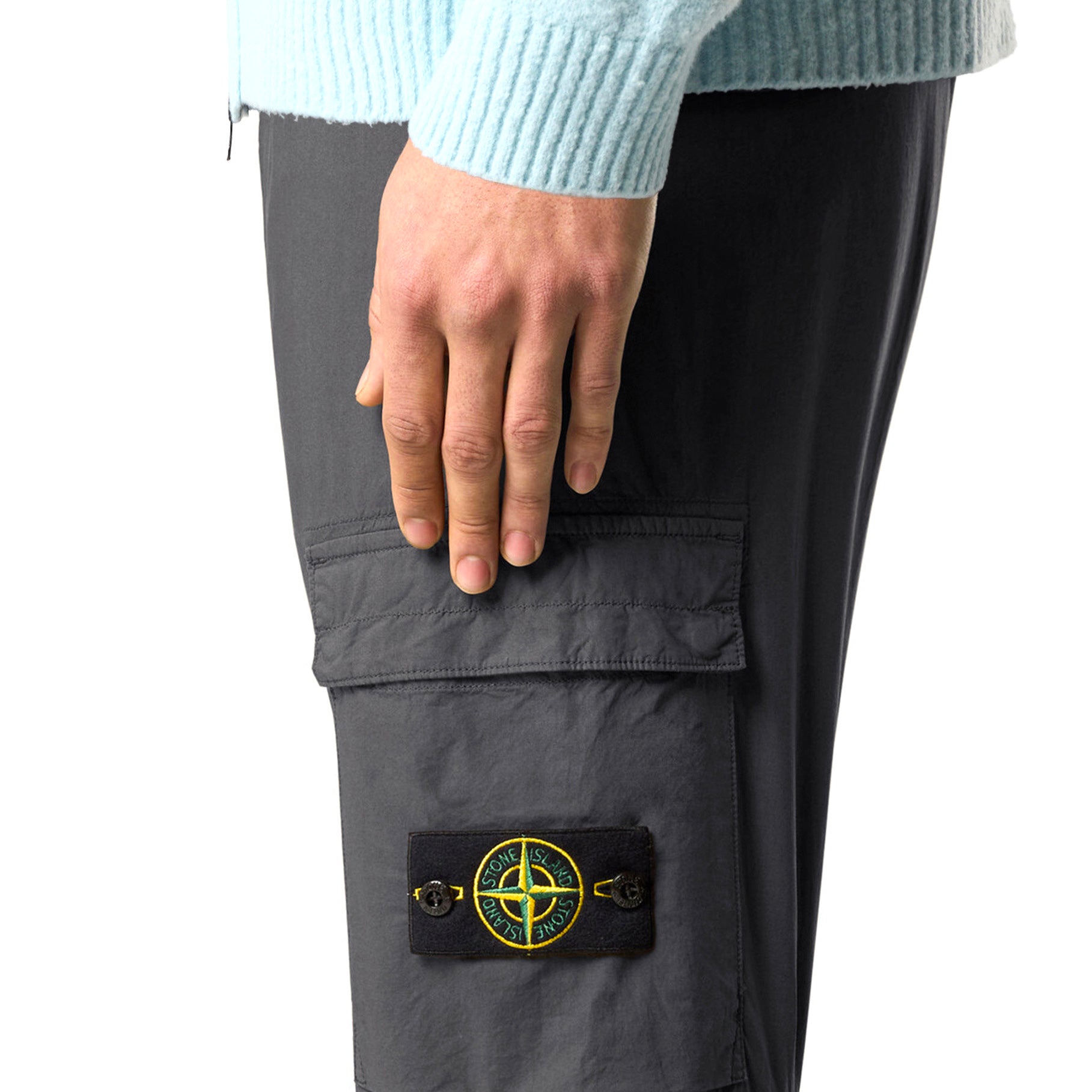 Pantalon Cargo Stone Island Stretch Cotton Tela Paracadute 3100031 Charcoal