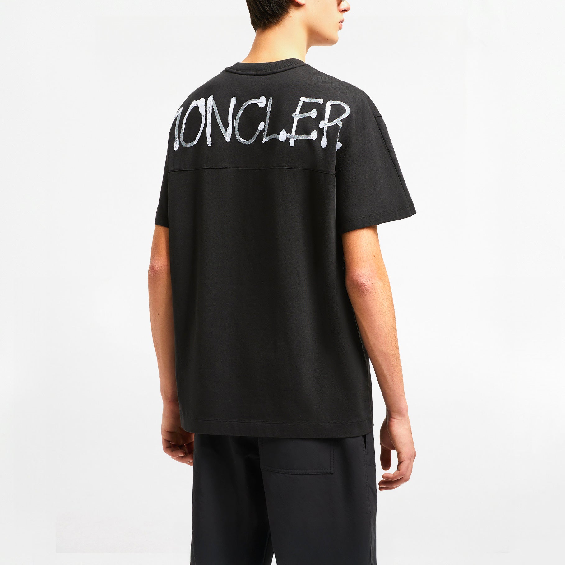 T-shirt Moncler Graffiti Logo Noir