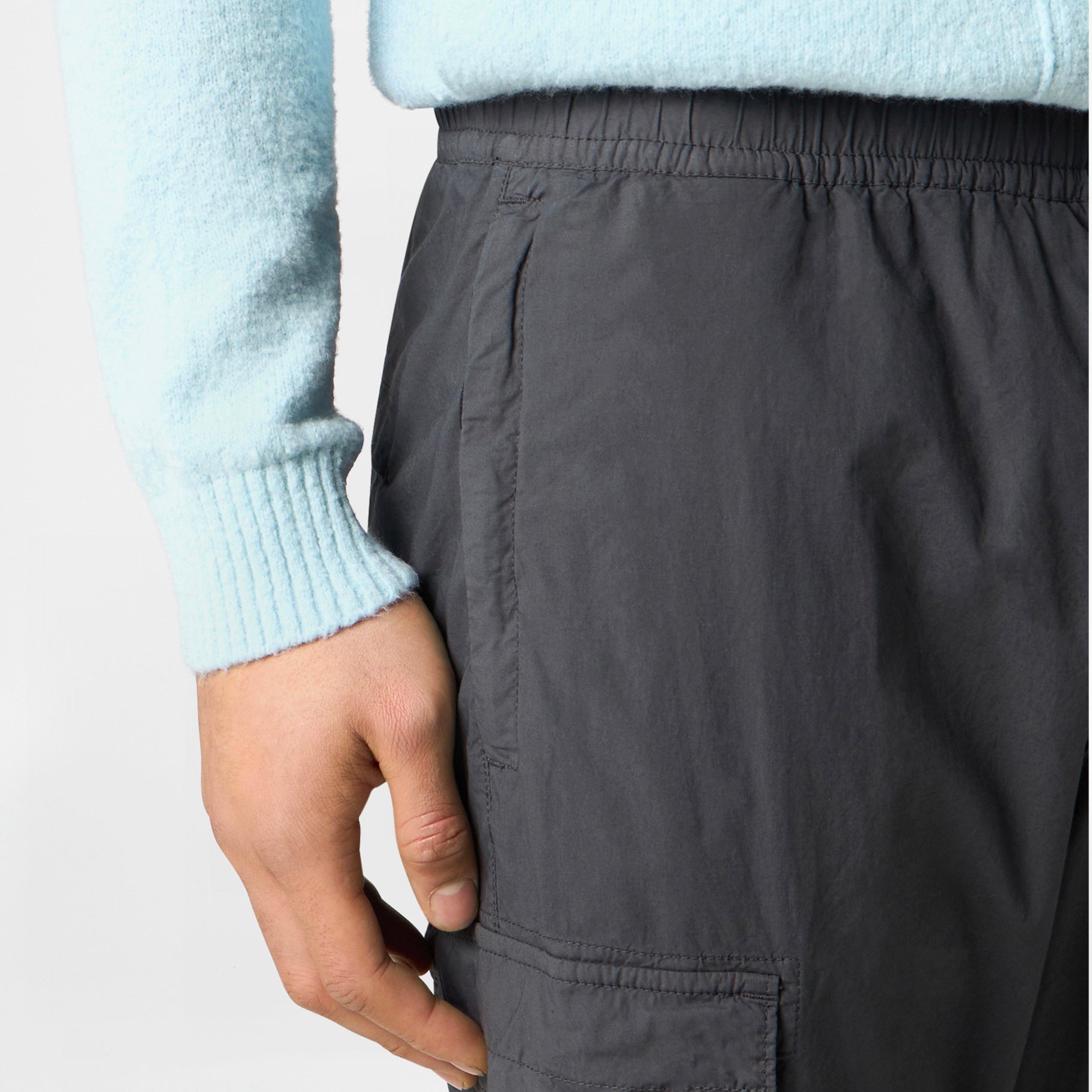 Pantalon Cargo Stone Island Stretch Cotton Tela Paracadute 3100031 Charcoal