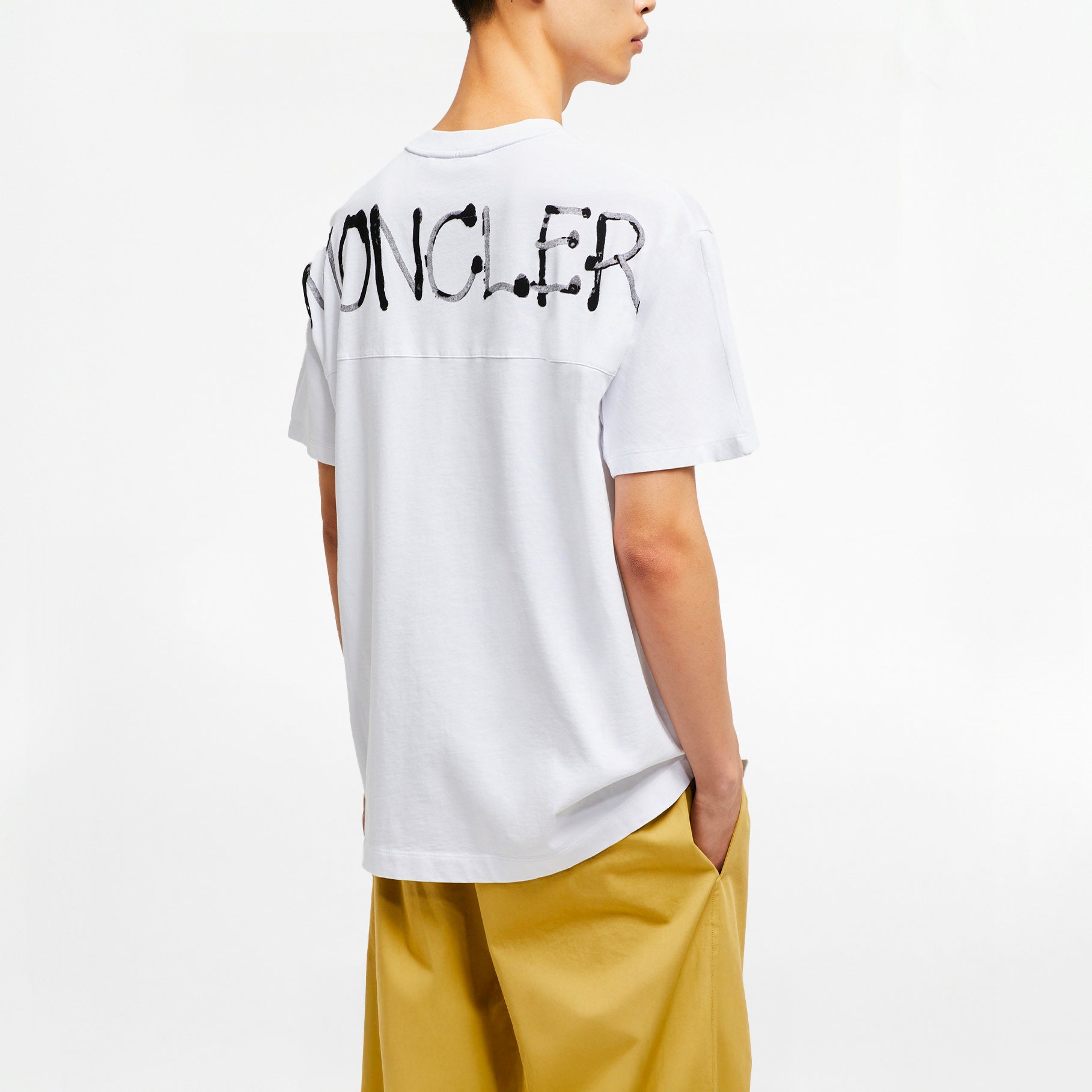 T-shirt Moncler Graffiti Logo Blanc