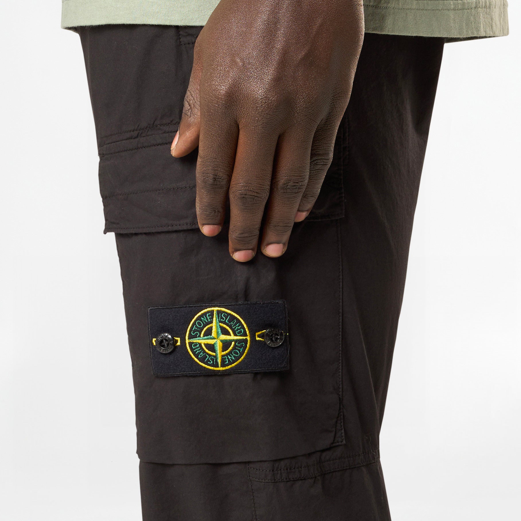 Pantalon Cargo Stone Island Stretch Cotton Tela Paracadute 3100031 Noir
