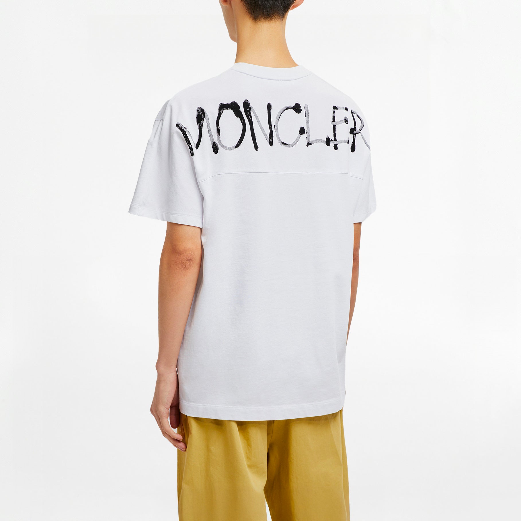 T-shirt Moncler Graffiti Logo Blanc
