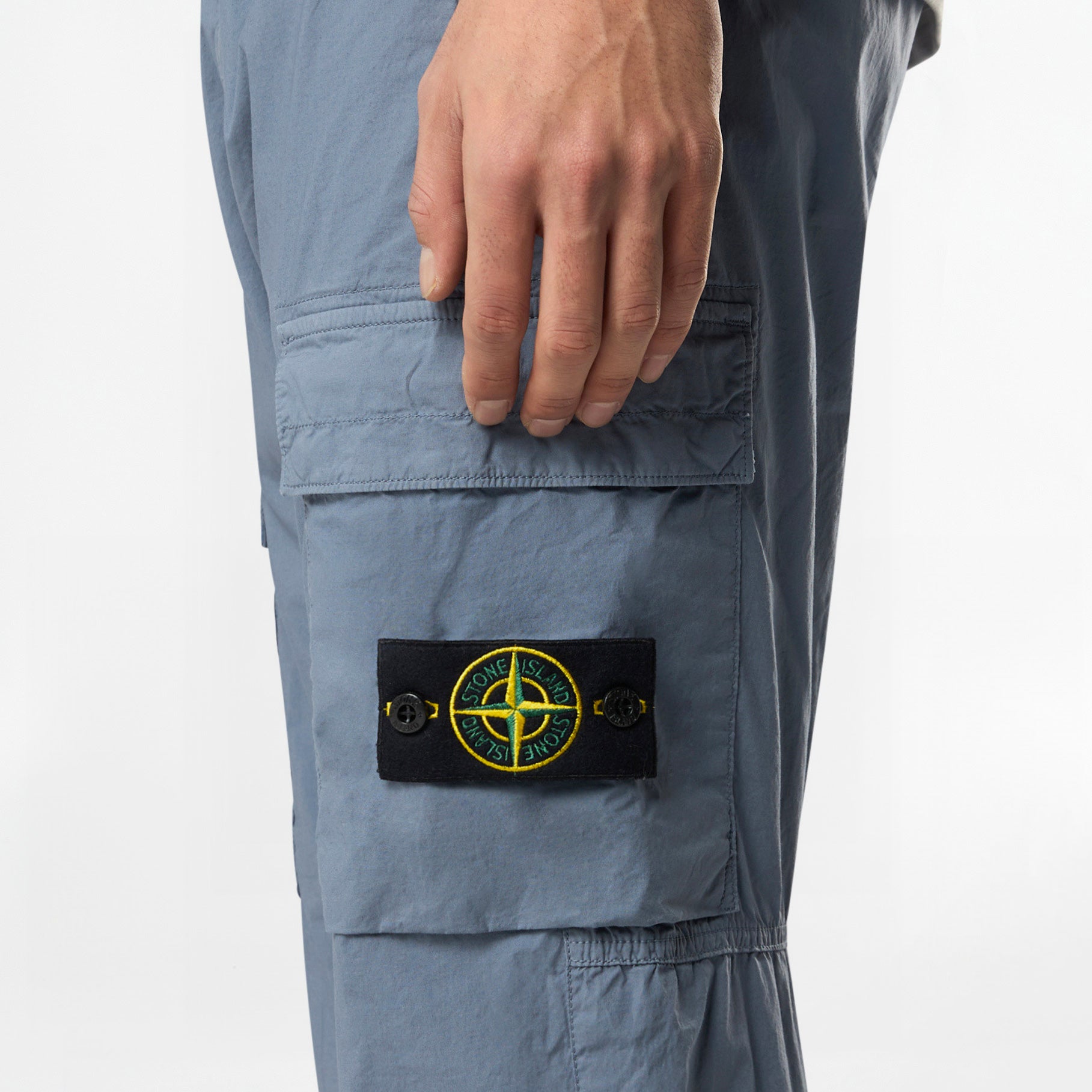 Cargo Pants Stone Island Stretch Cotton Tela Paracadute 3100031 Avio Blue