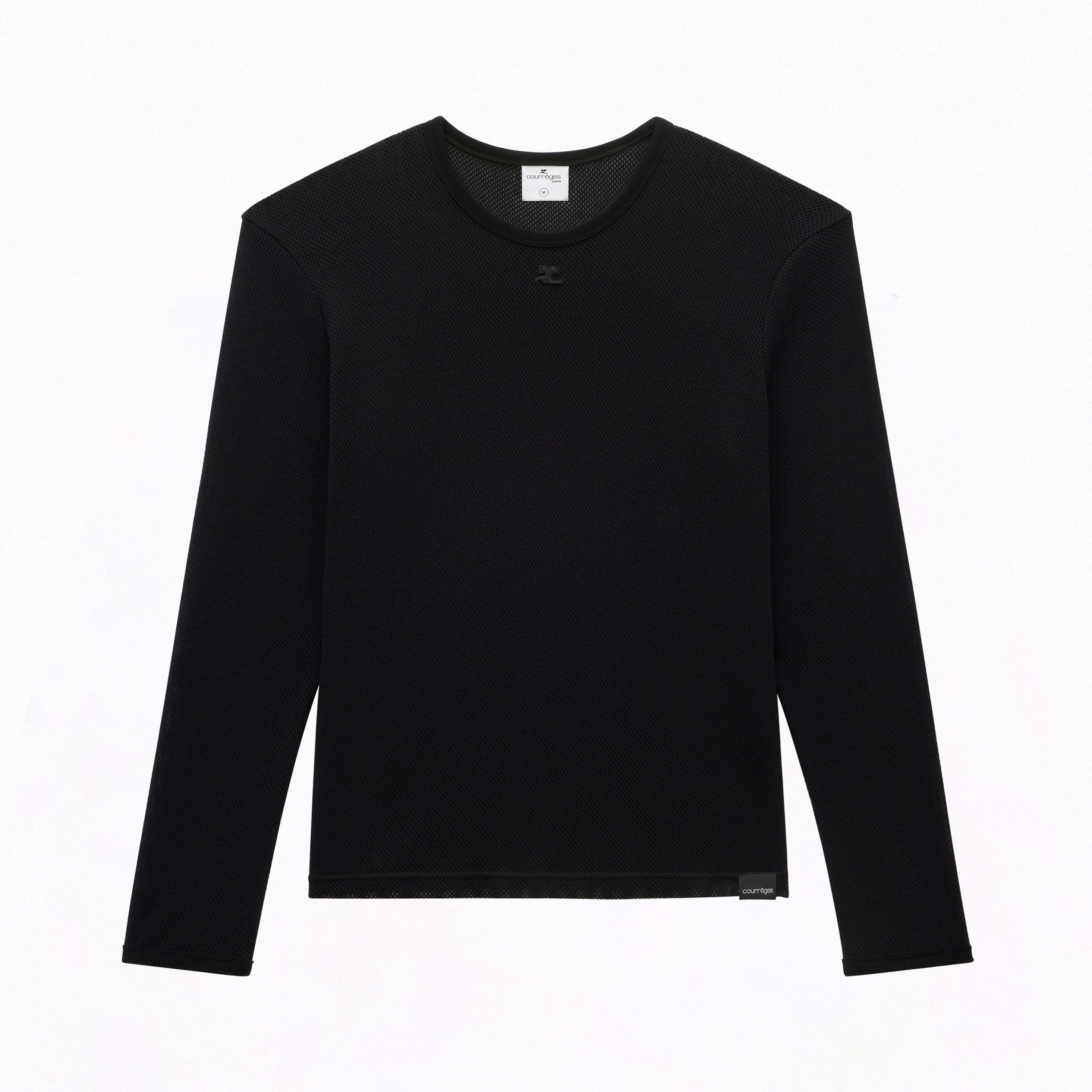 T-shirt Courreges Mesh Manches Longues Noir
