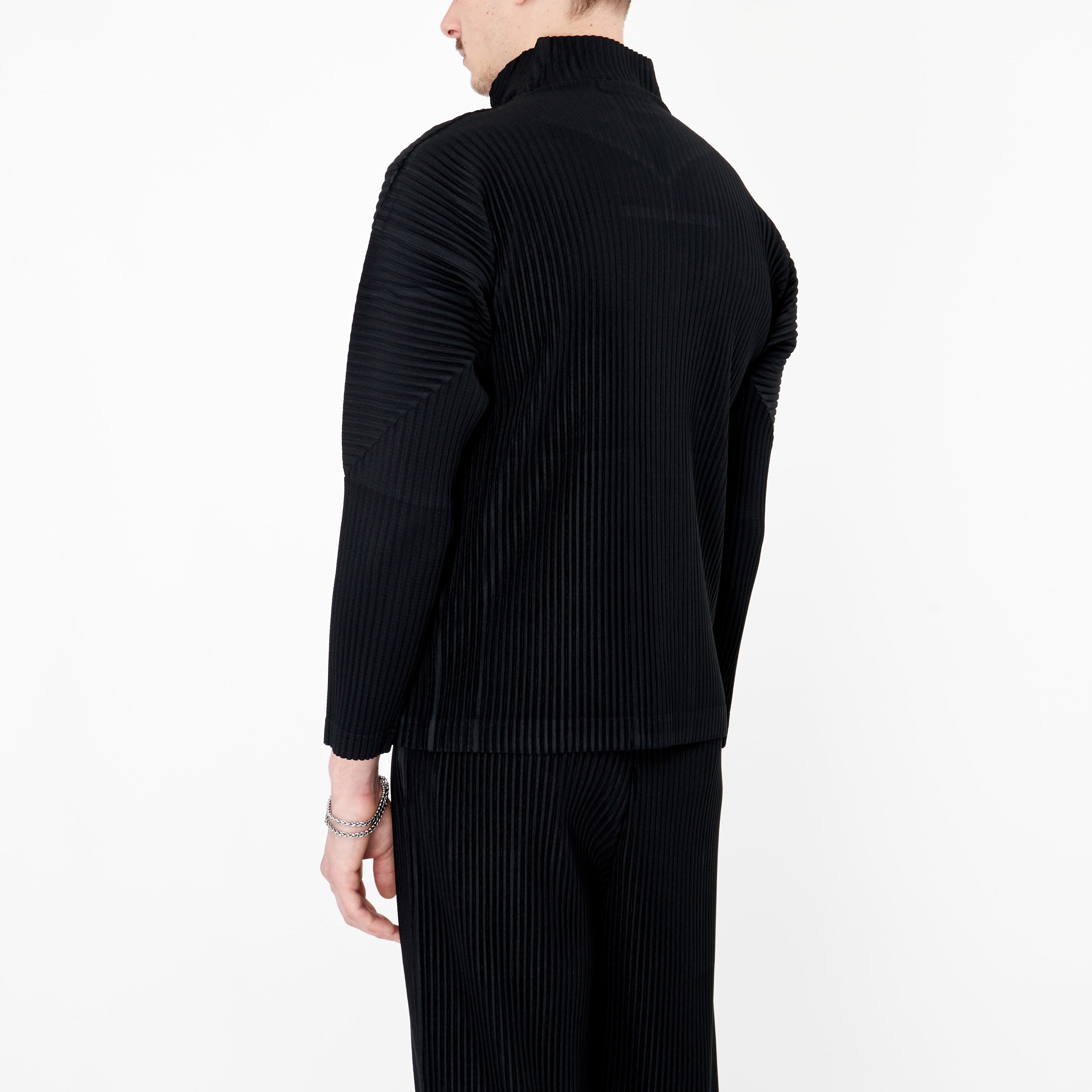 Cardigan zip Homme Plissé noir