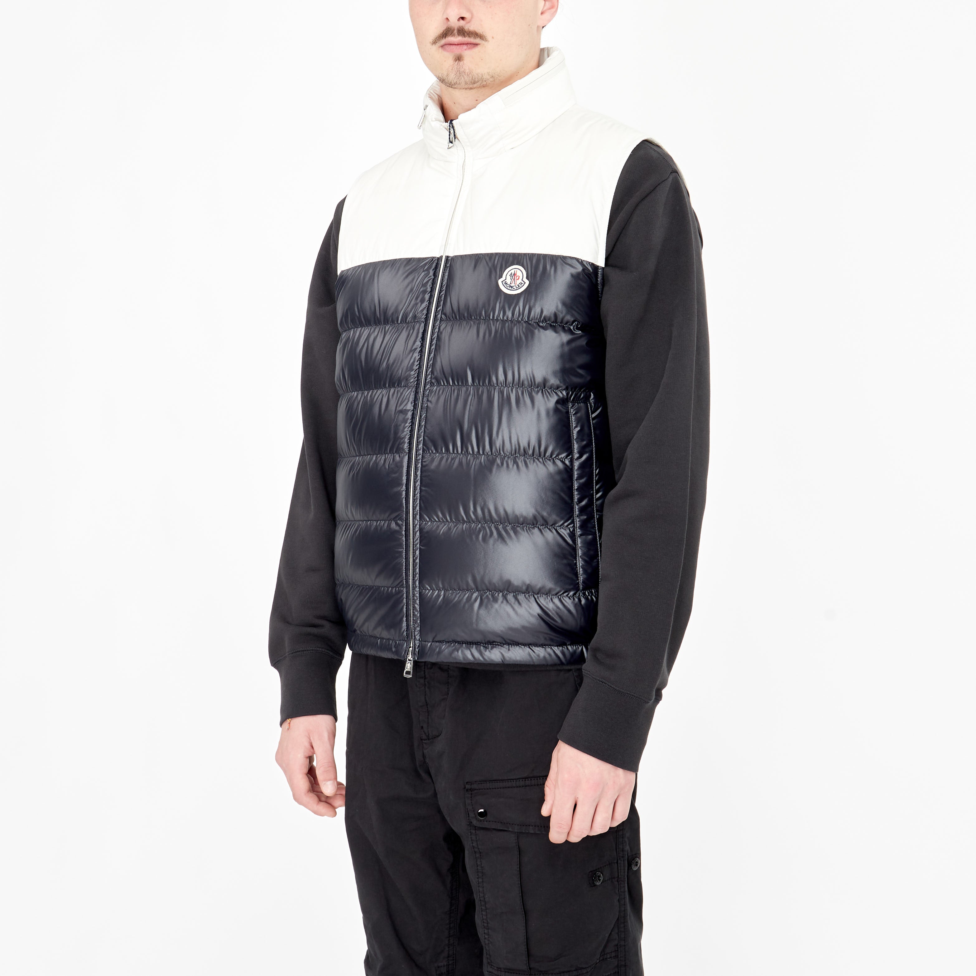 Doudoune Sans Manches Moncler Cerces Bicolore Marine