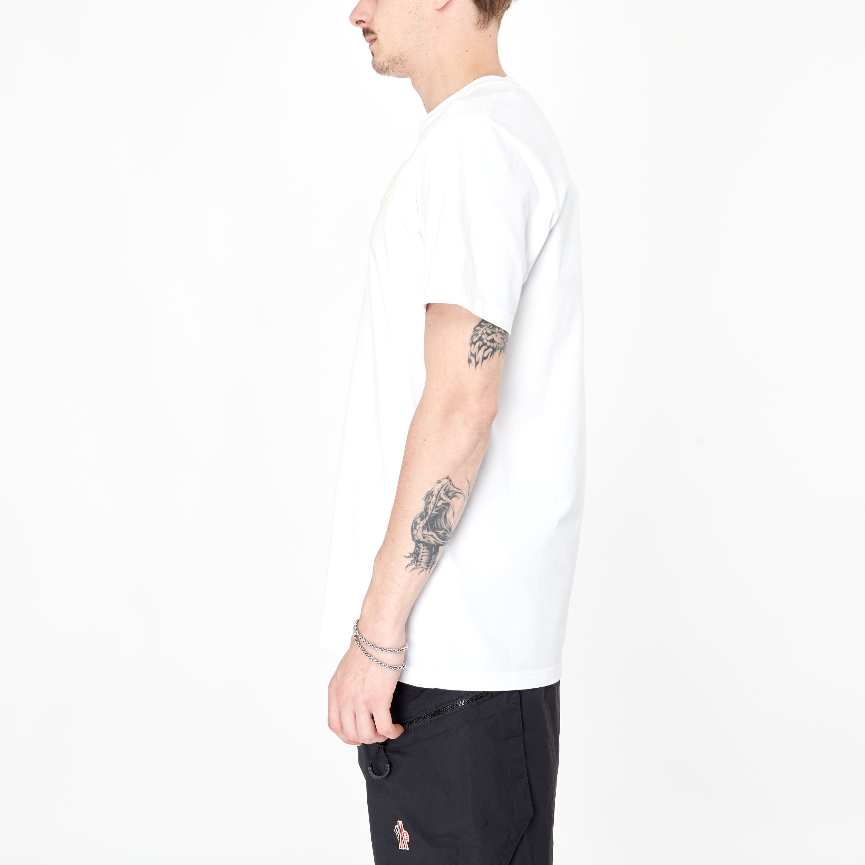 T-shirt Moncler Macaron Logo Blanc