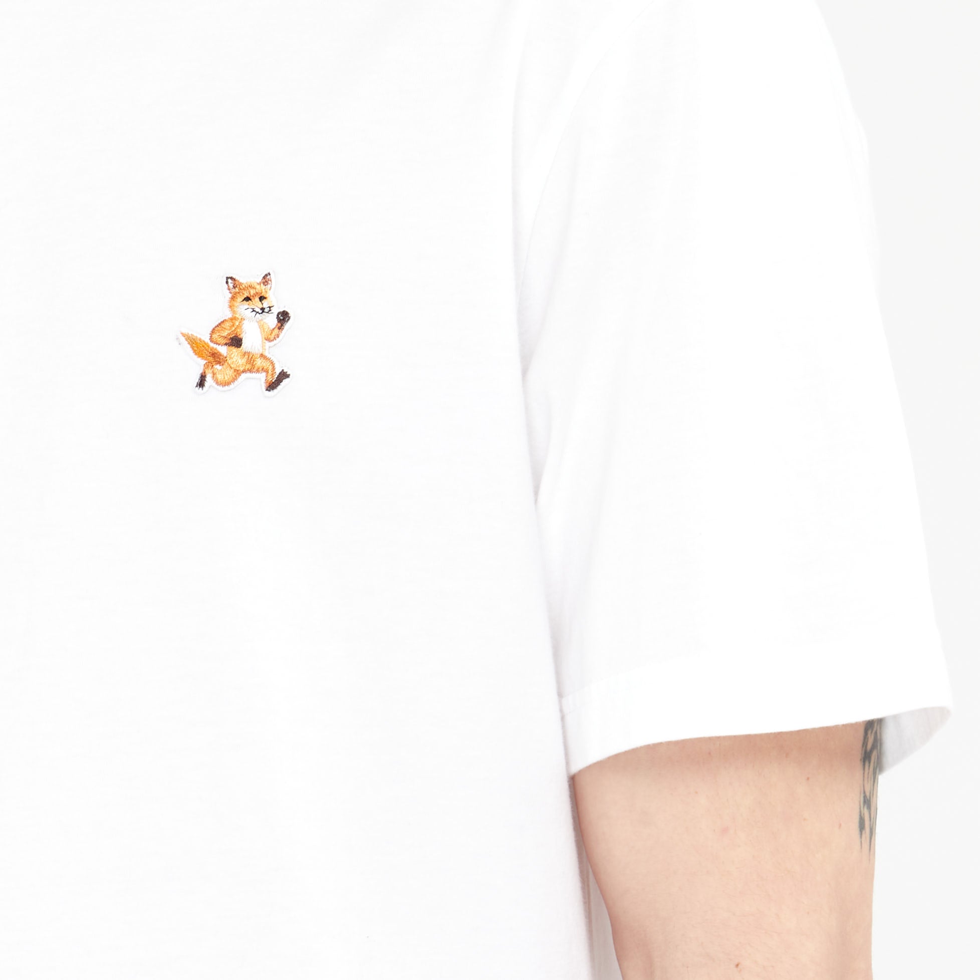 T-shirt Maison Kitsune Speedy Fox Patch Blanc