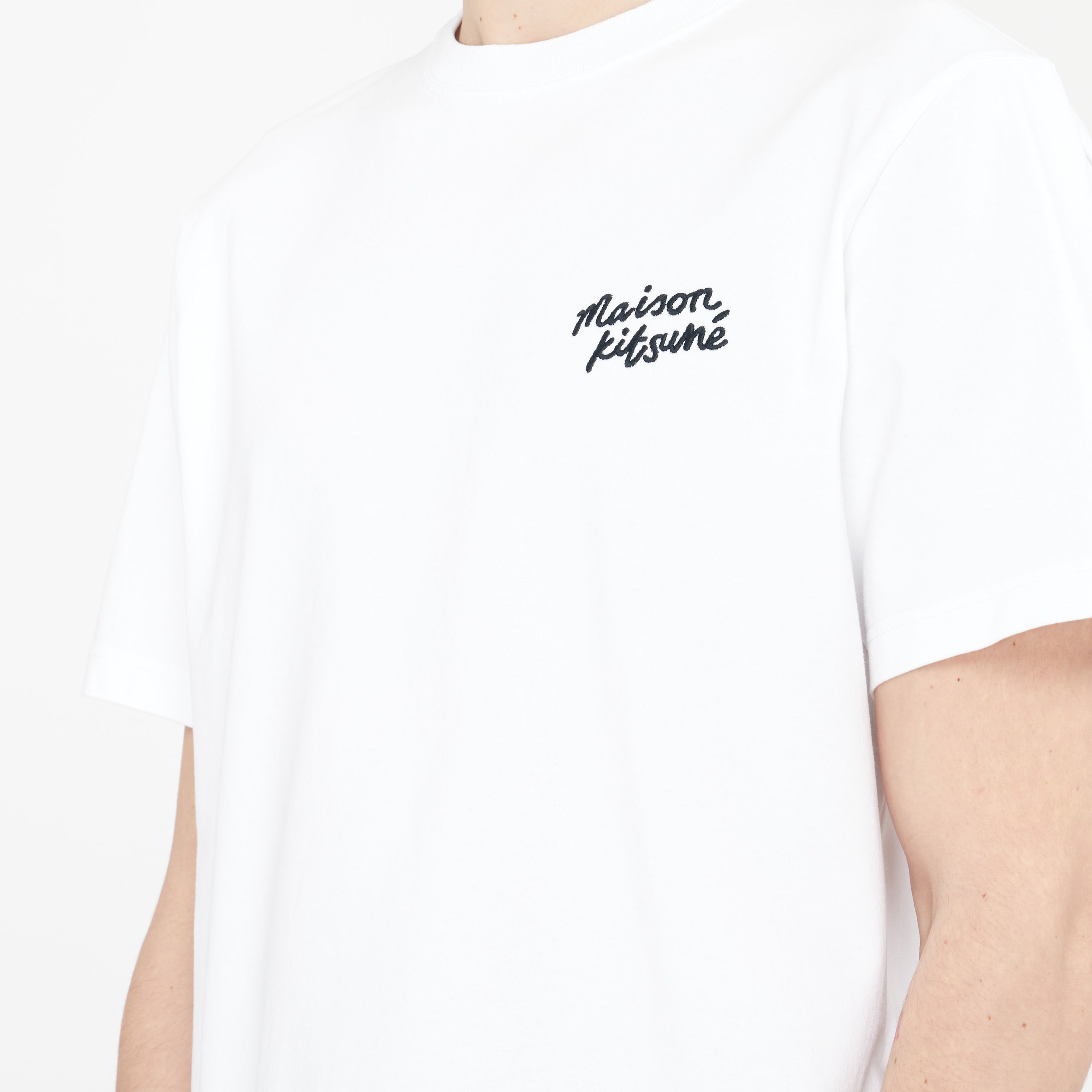 T-shirt Maison Kitsune Handwriting Comfort Blanc