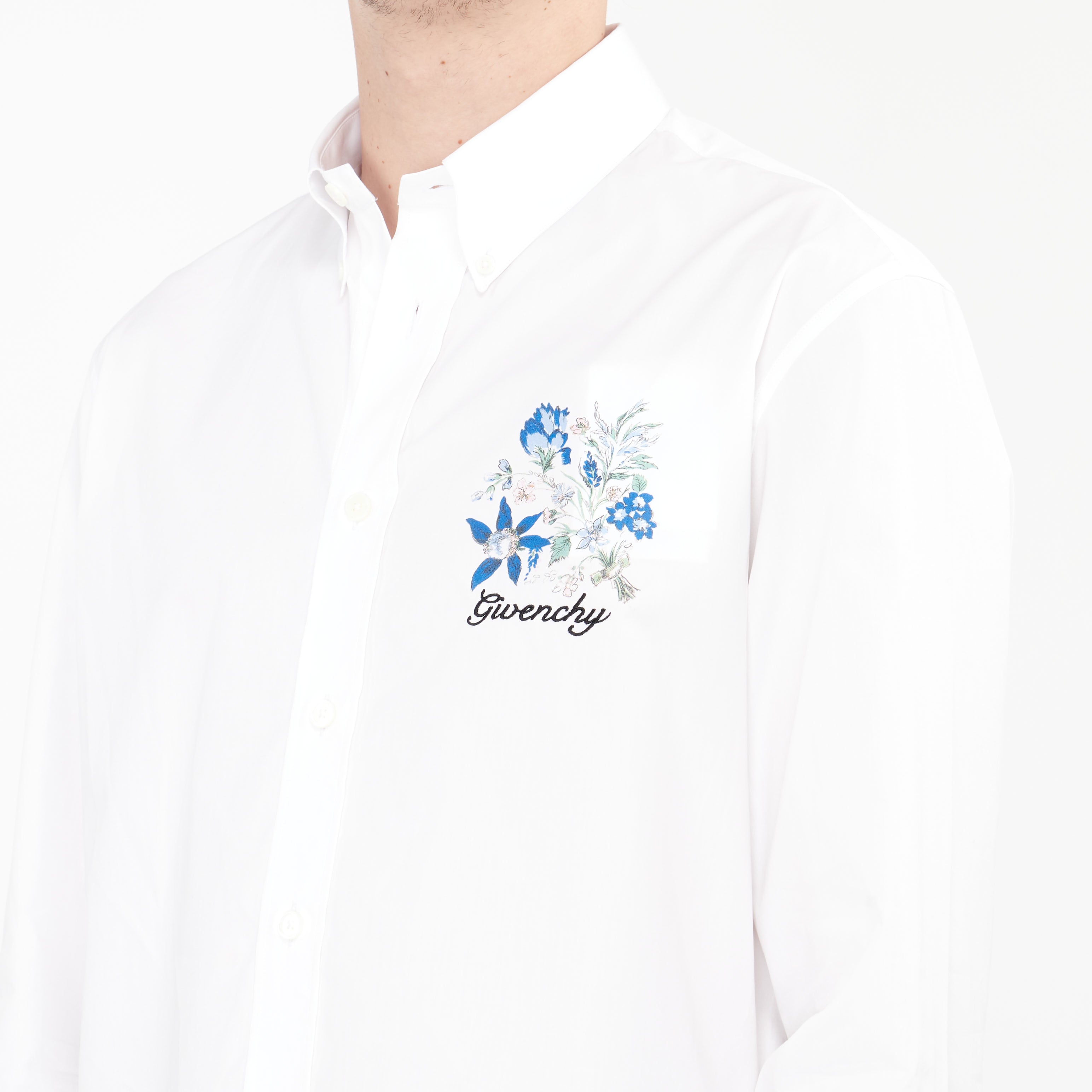 Chemise Givenchy Broderie Fleur Blanche