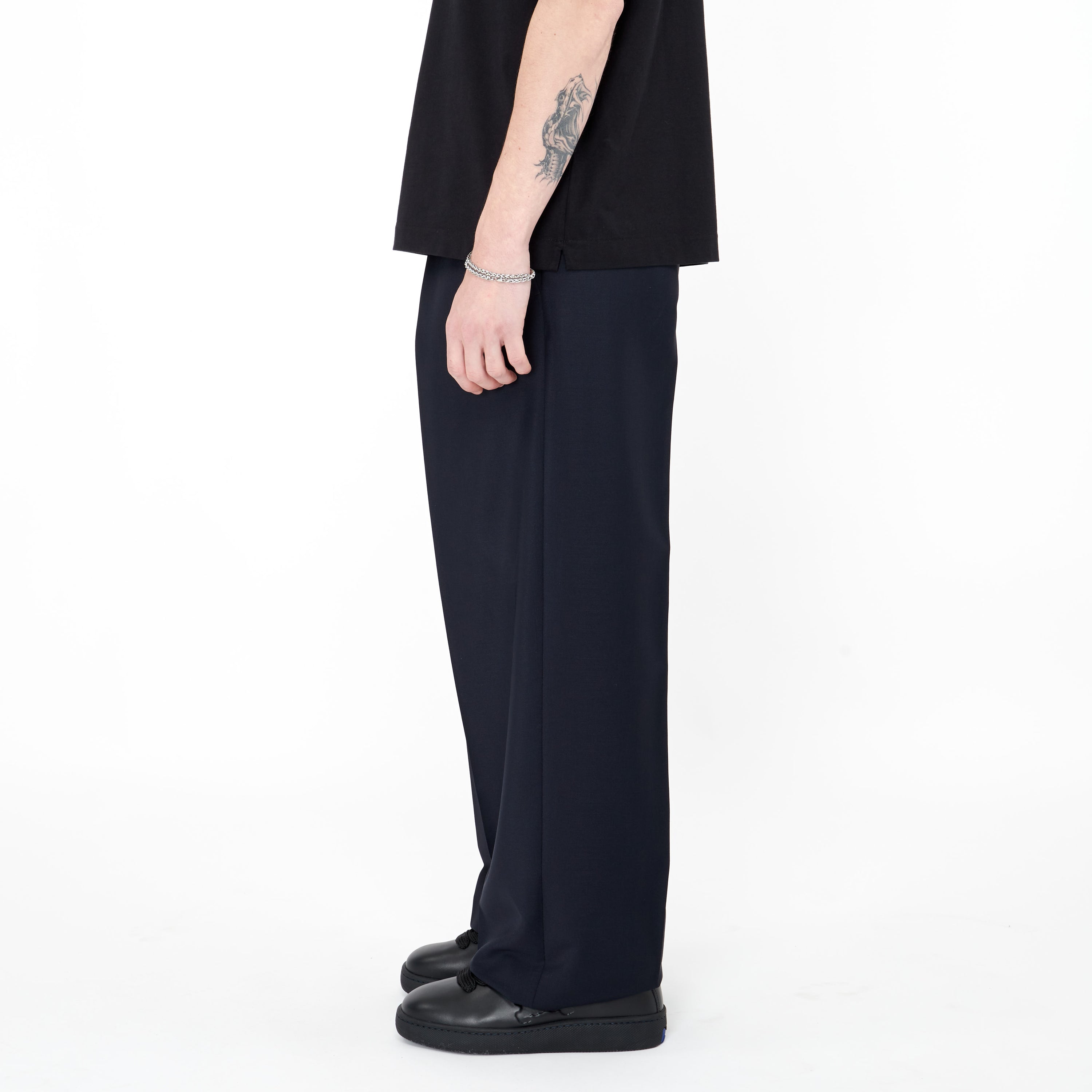Pantalon Givenchy Extra Large en Laine et Mohaire Bleu