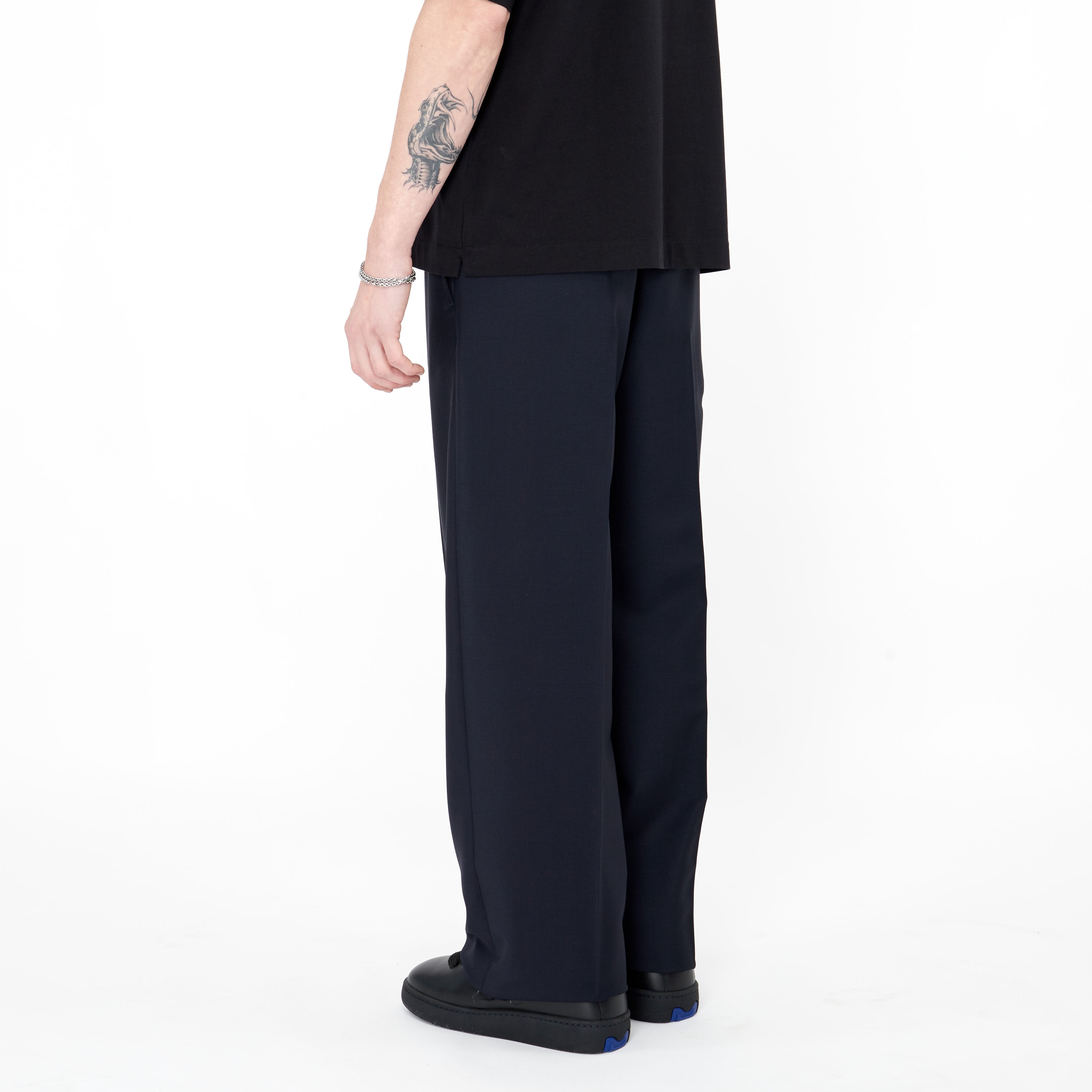 Pantalon Givenchy Extra Large en Laine et Mohaire Bleu