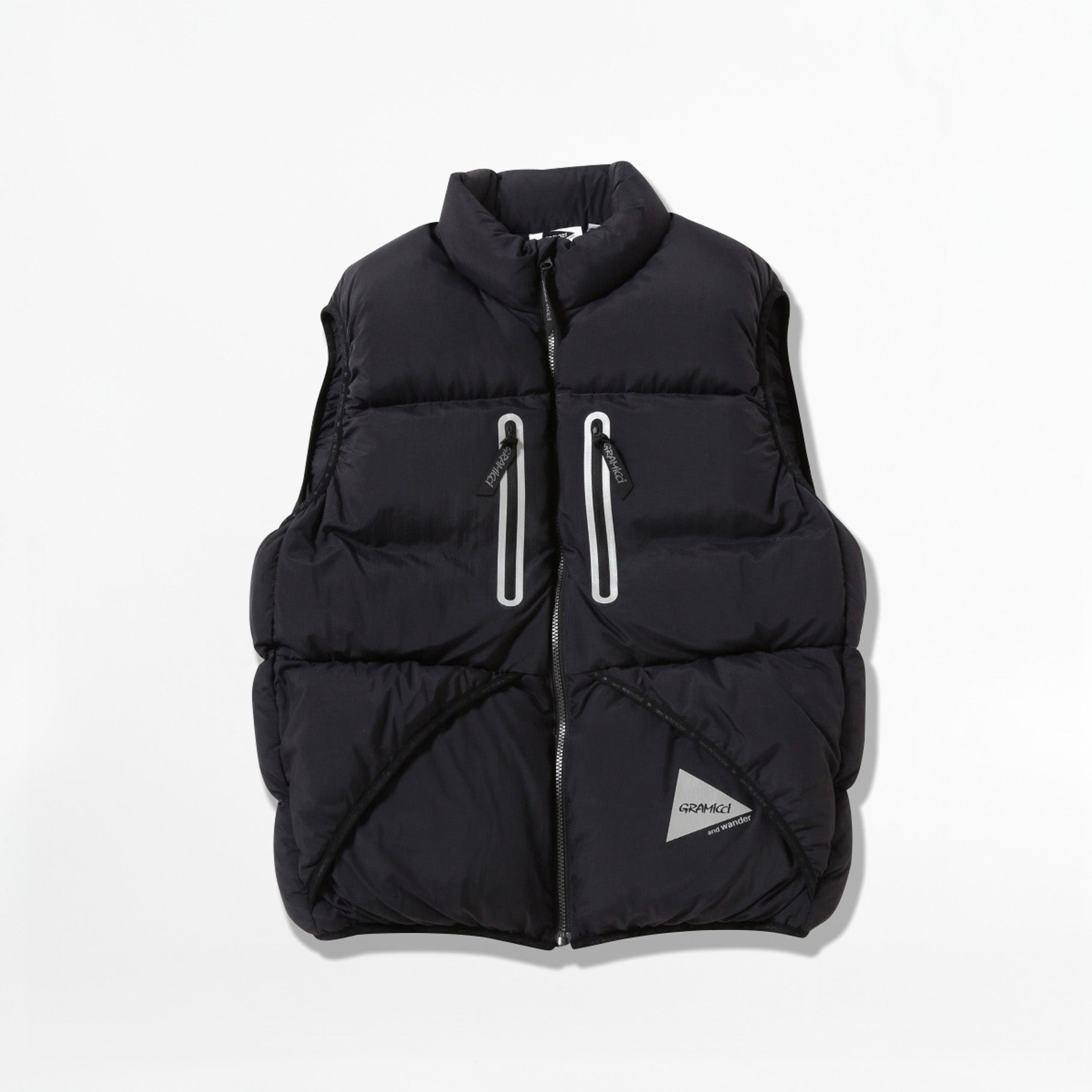 And Wander X Gramicci Black Sleeveless Puffer Jacket 