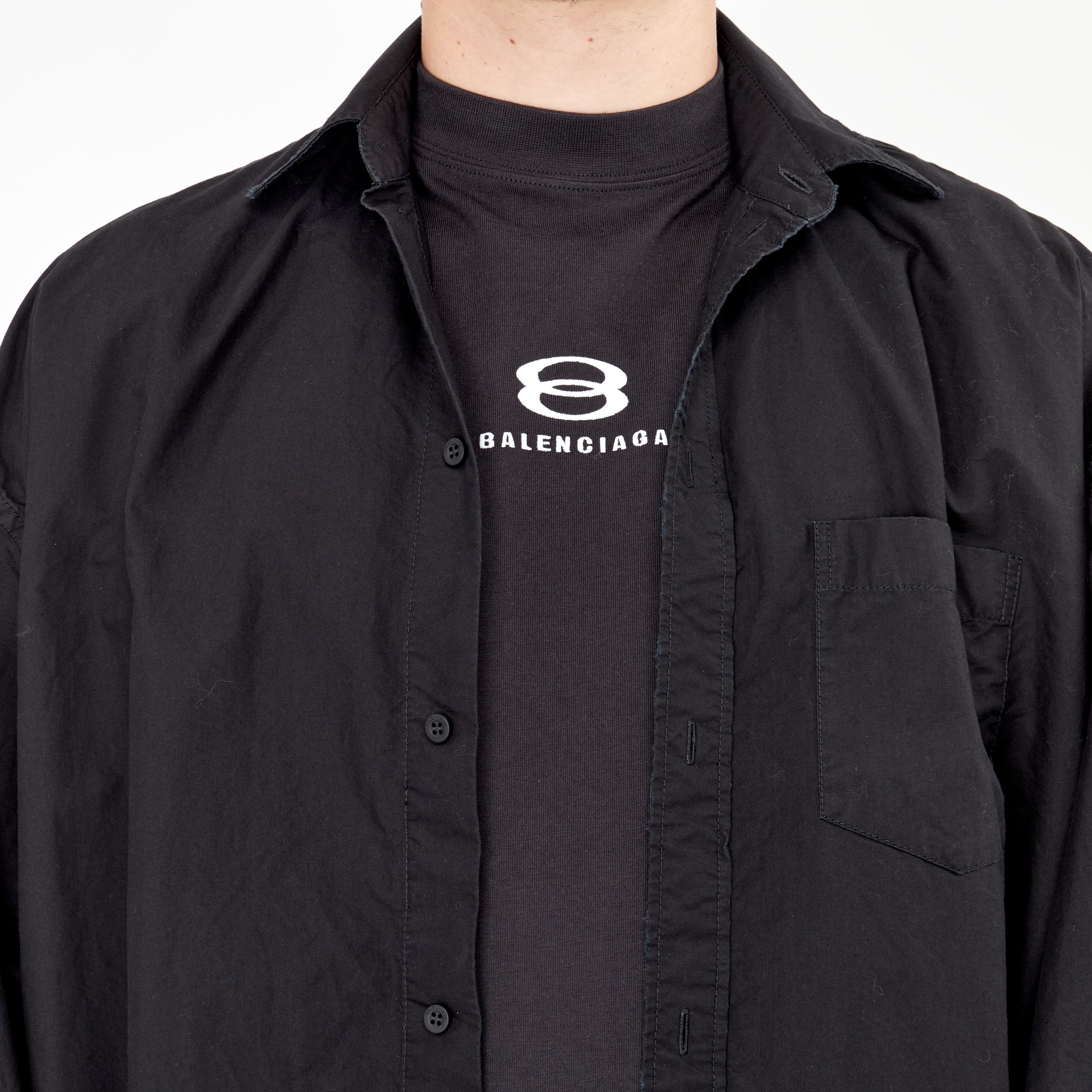 Chemise Balenciaga Superposé Sport Icon Noir