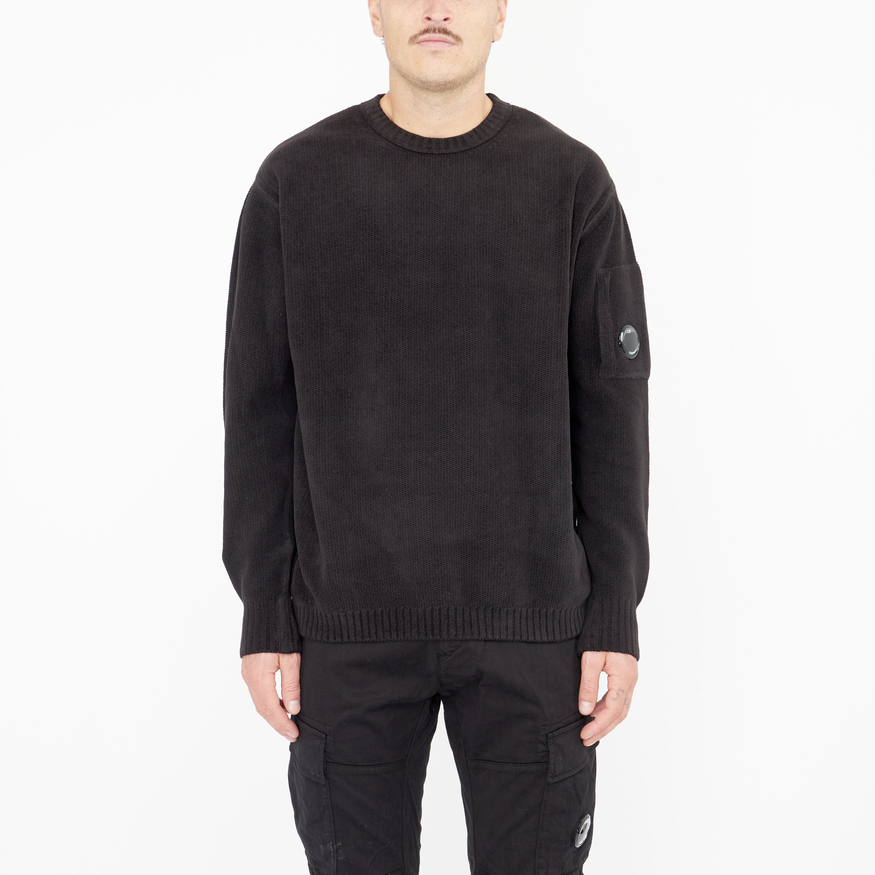 Pull en Maille C.P Company Coton Chenille Noir