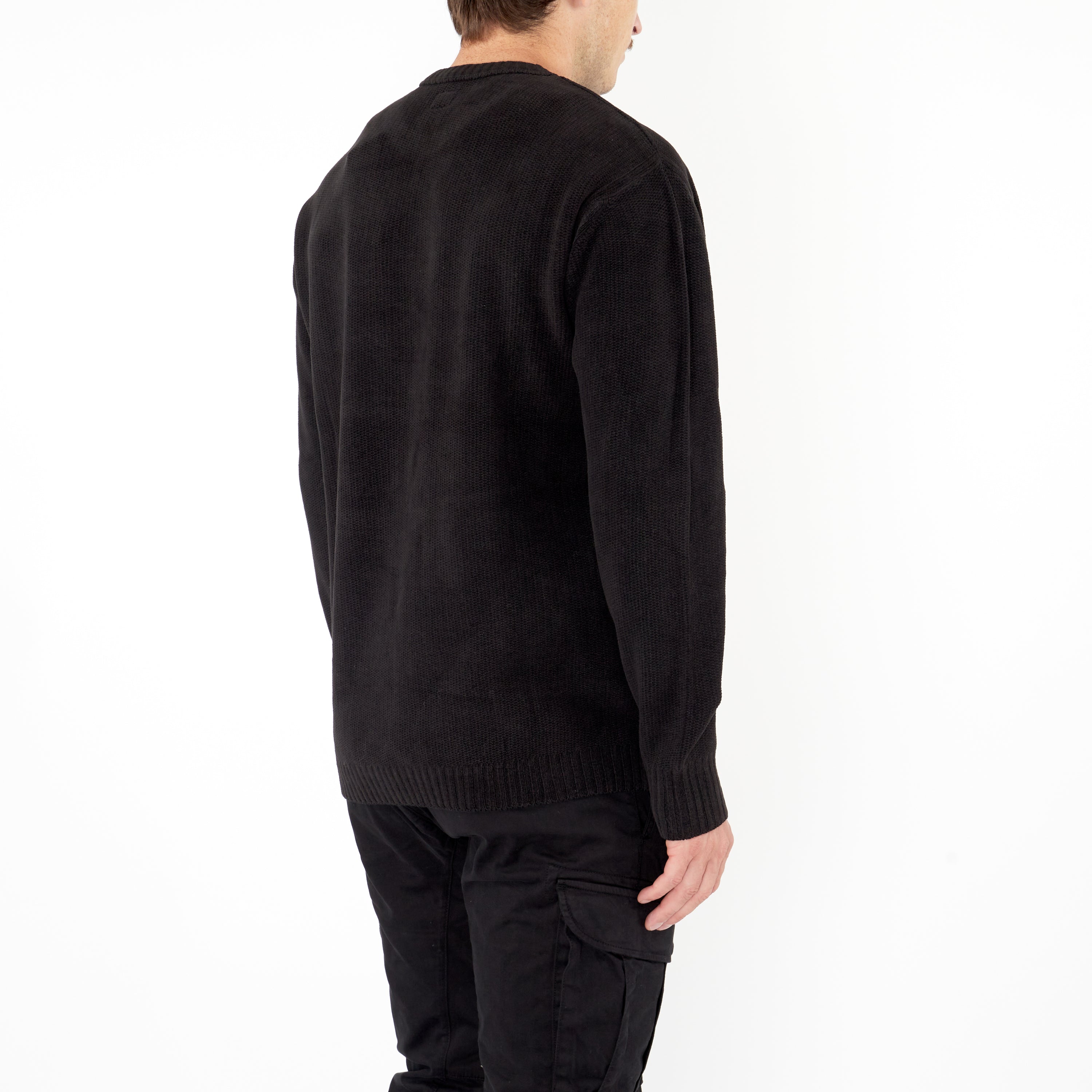 Pull en Maille C.P Company Coton Chenille Noir