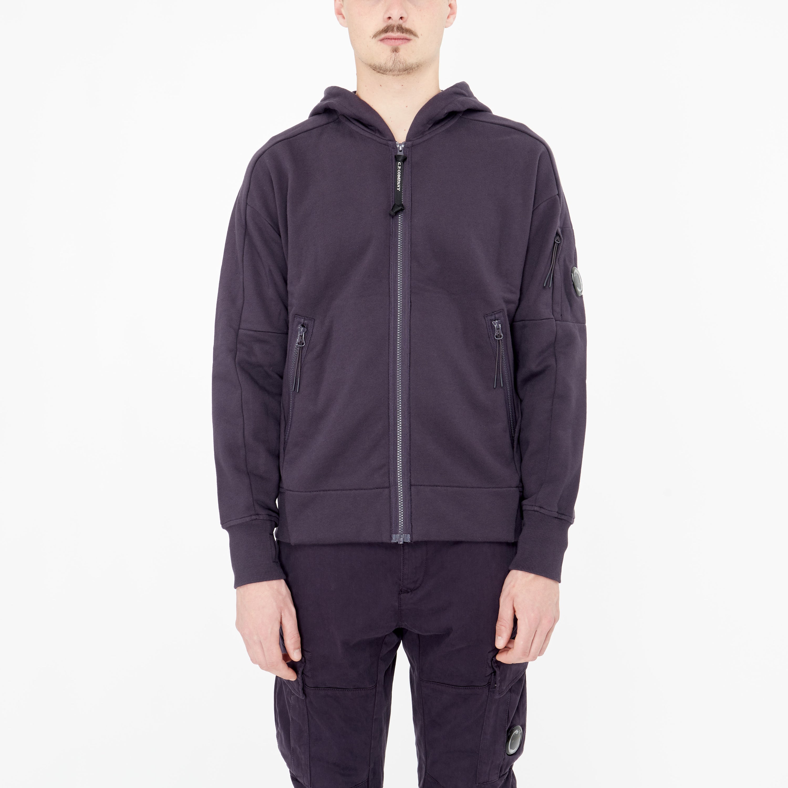 Sweatshirt Zip Cp Company Diagonal Goggle Nightshade