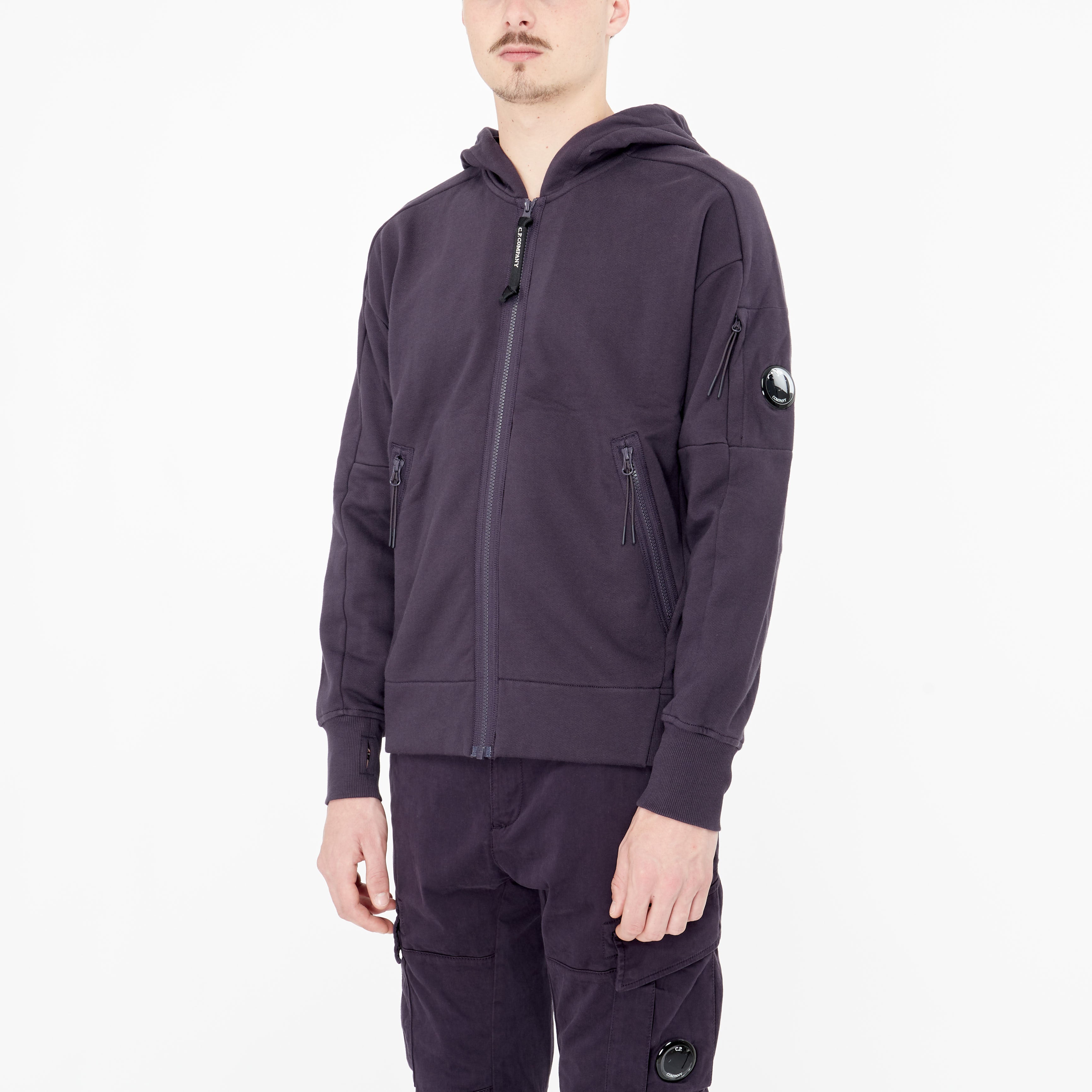 Sweatshirt zippé C.P. Company Diagonal Goggle Capuche Nightshade