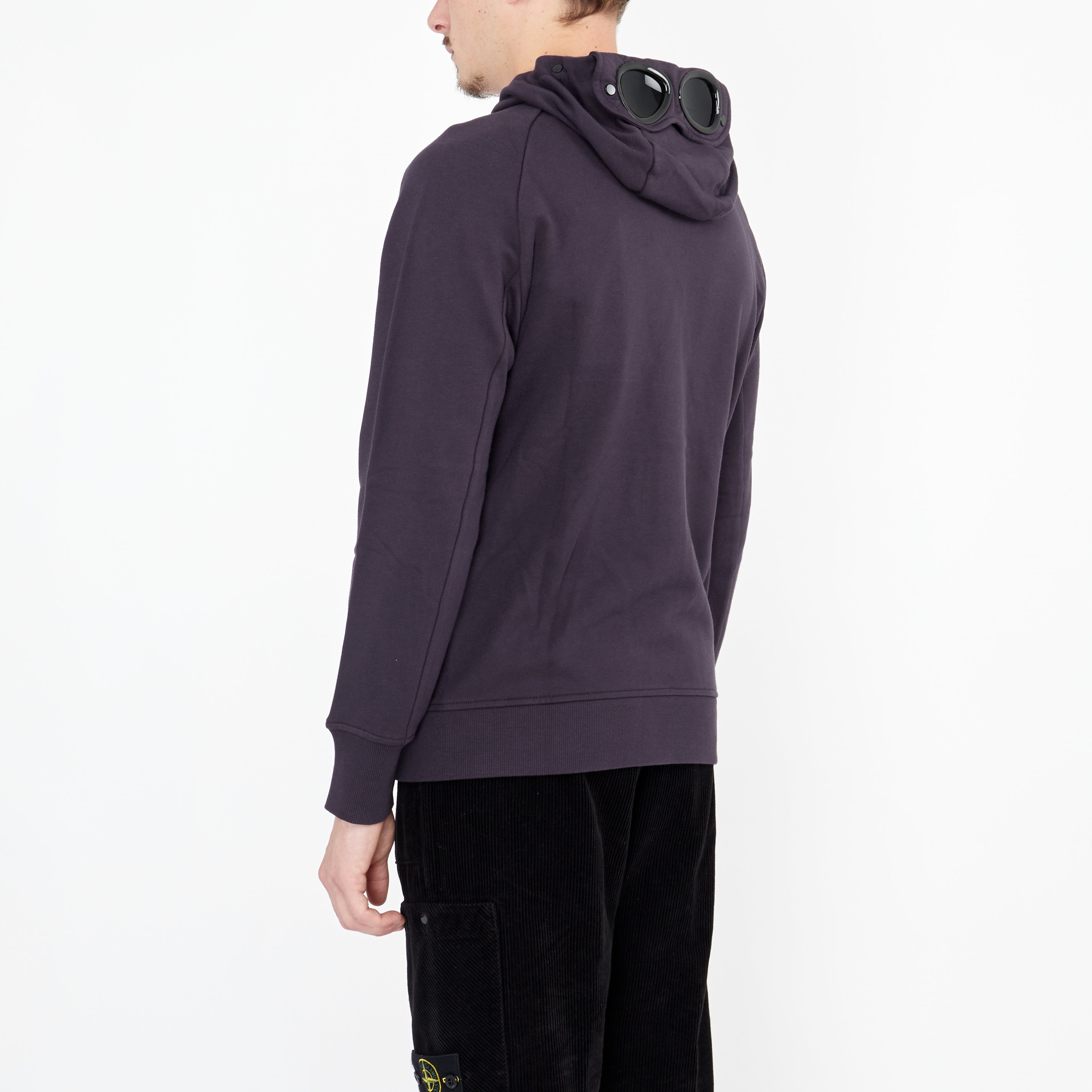 Sweatshirt Zip Cp Company Diagonal Goggle Capuche Nightshade