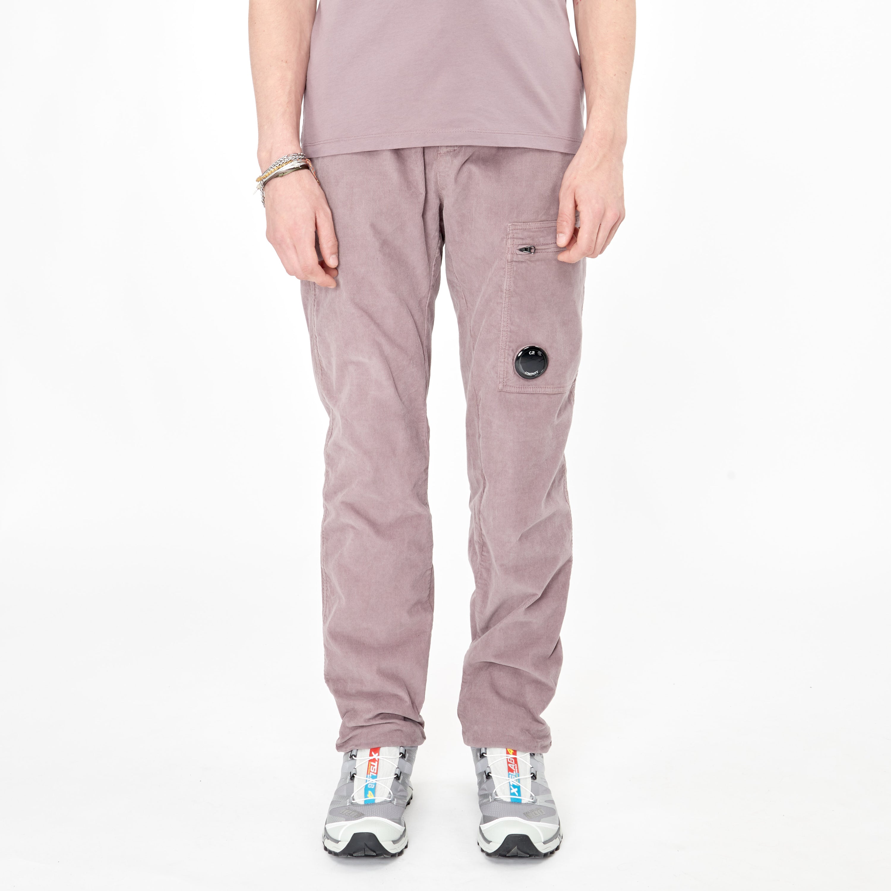 Pantalon Cargo C.P. Company Lens Corduroy Purple Dove