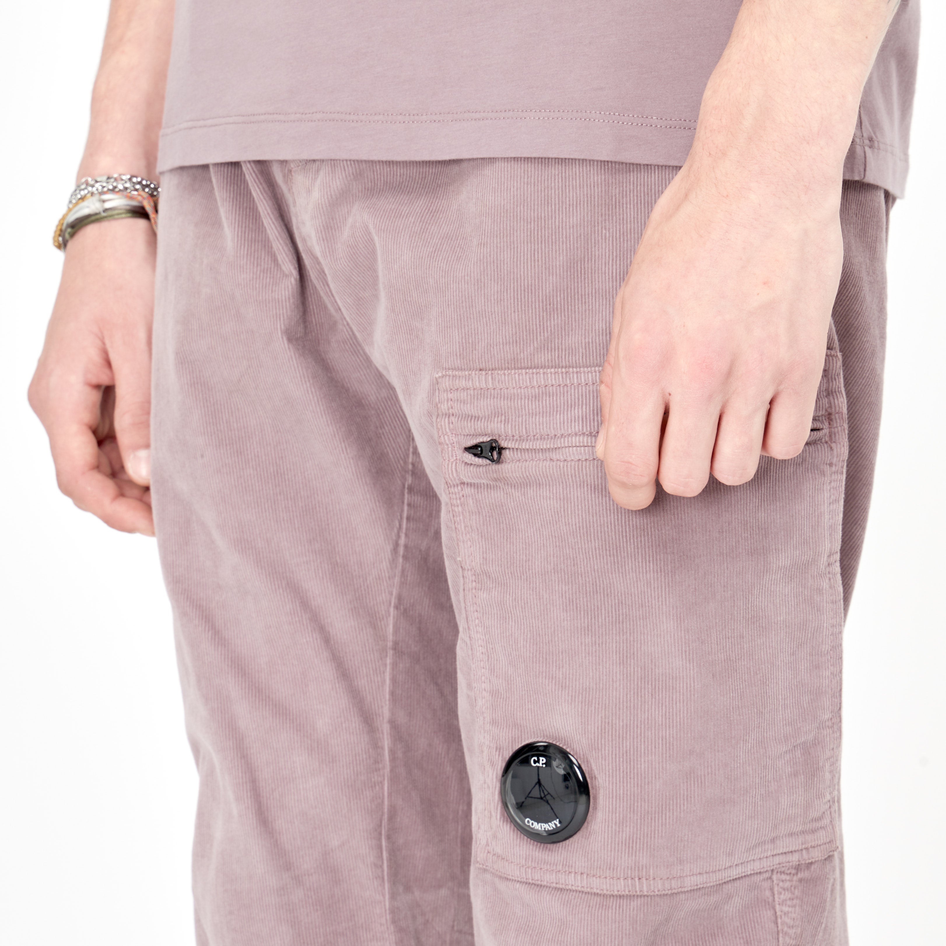 CP Company Cargo Pants Lens Corduroy Purple Dove | Lesthete
