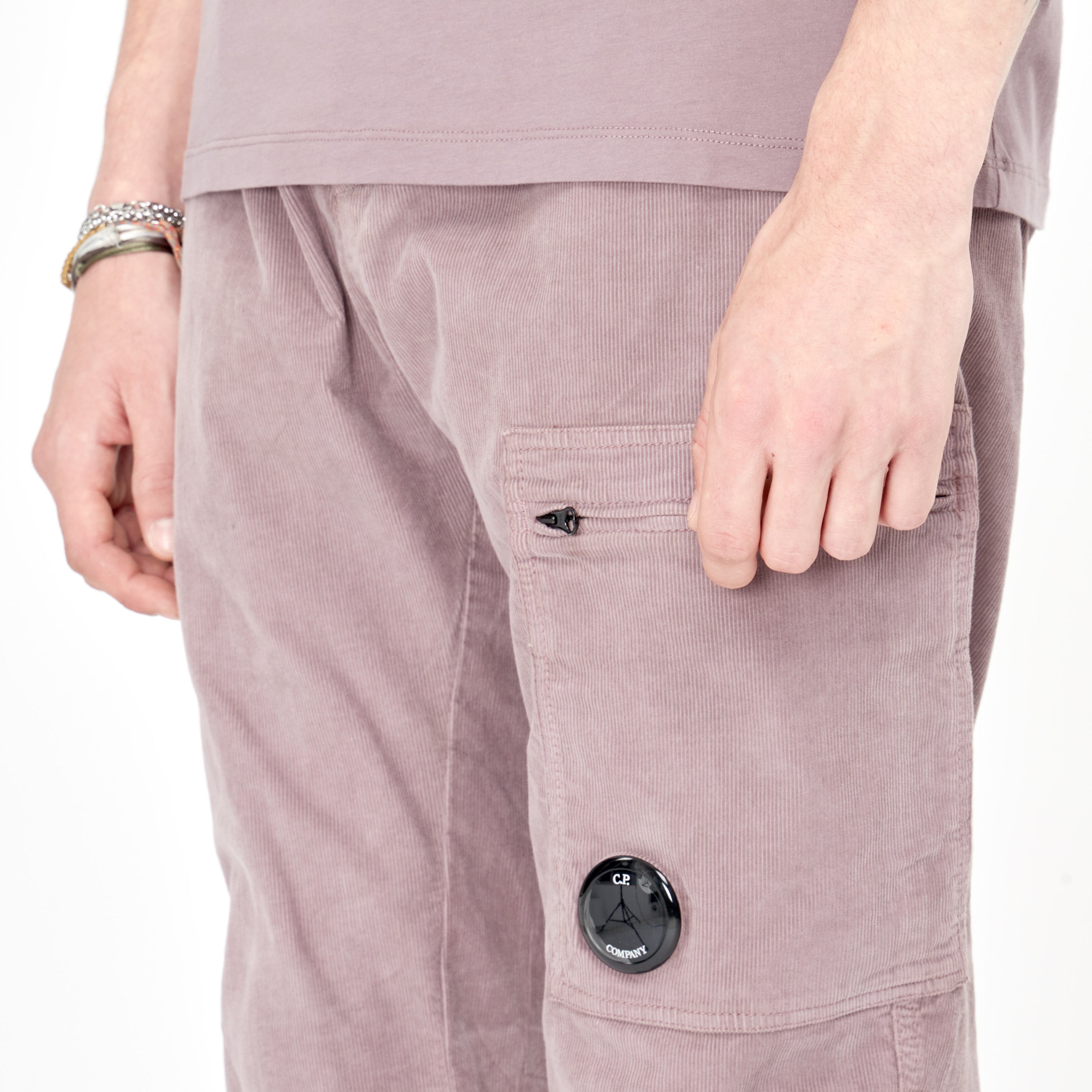 Pantalon Cargo C.P Company Lens Corduroy Purple Dove