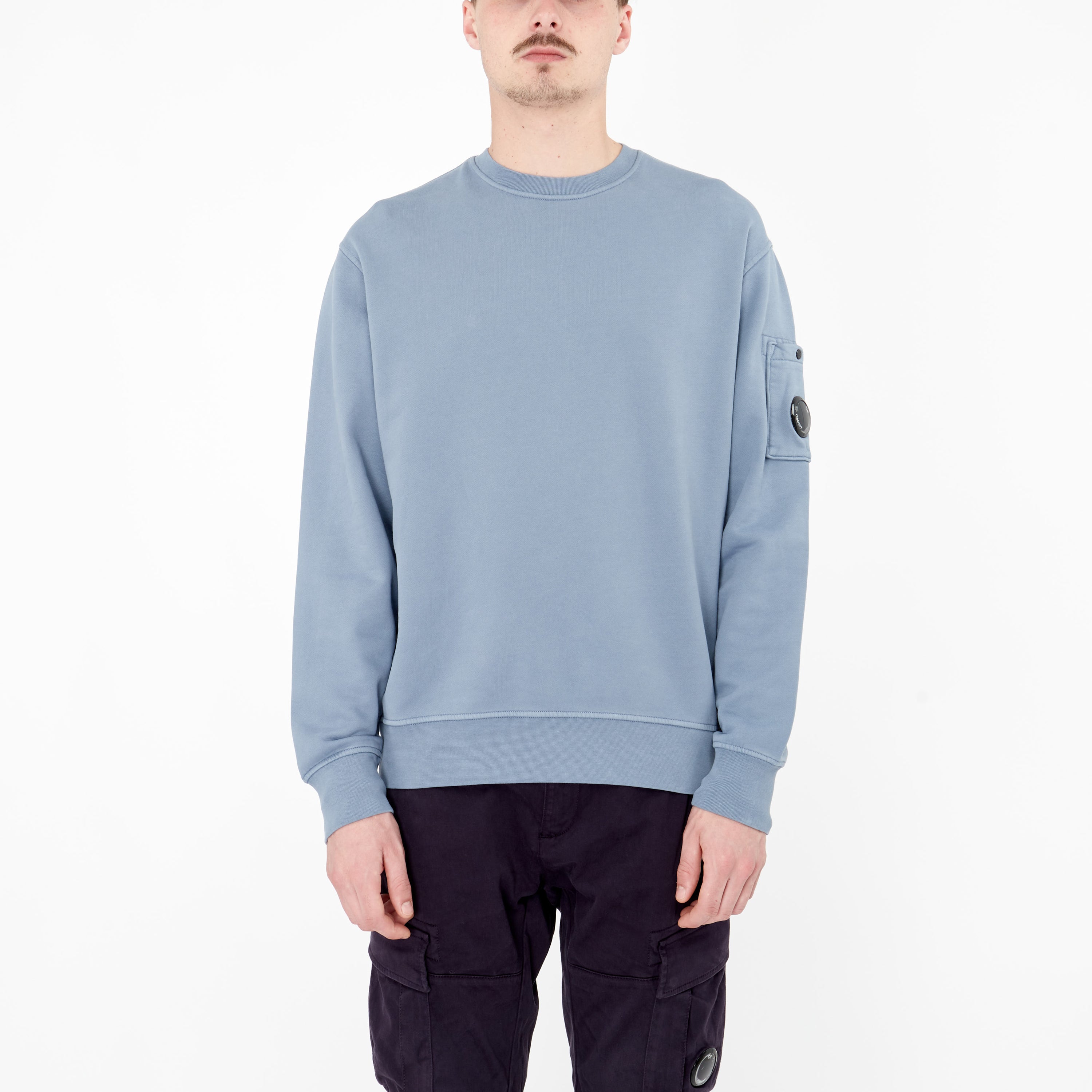 Sweatshirt Cp Company Diagonal Fleece Lens Flint Stone
