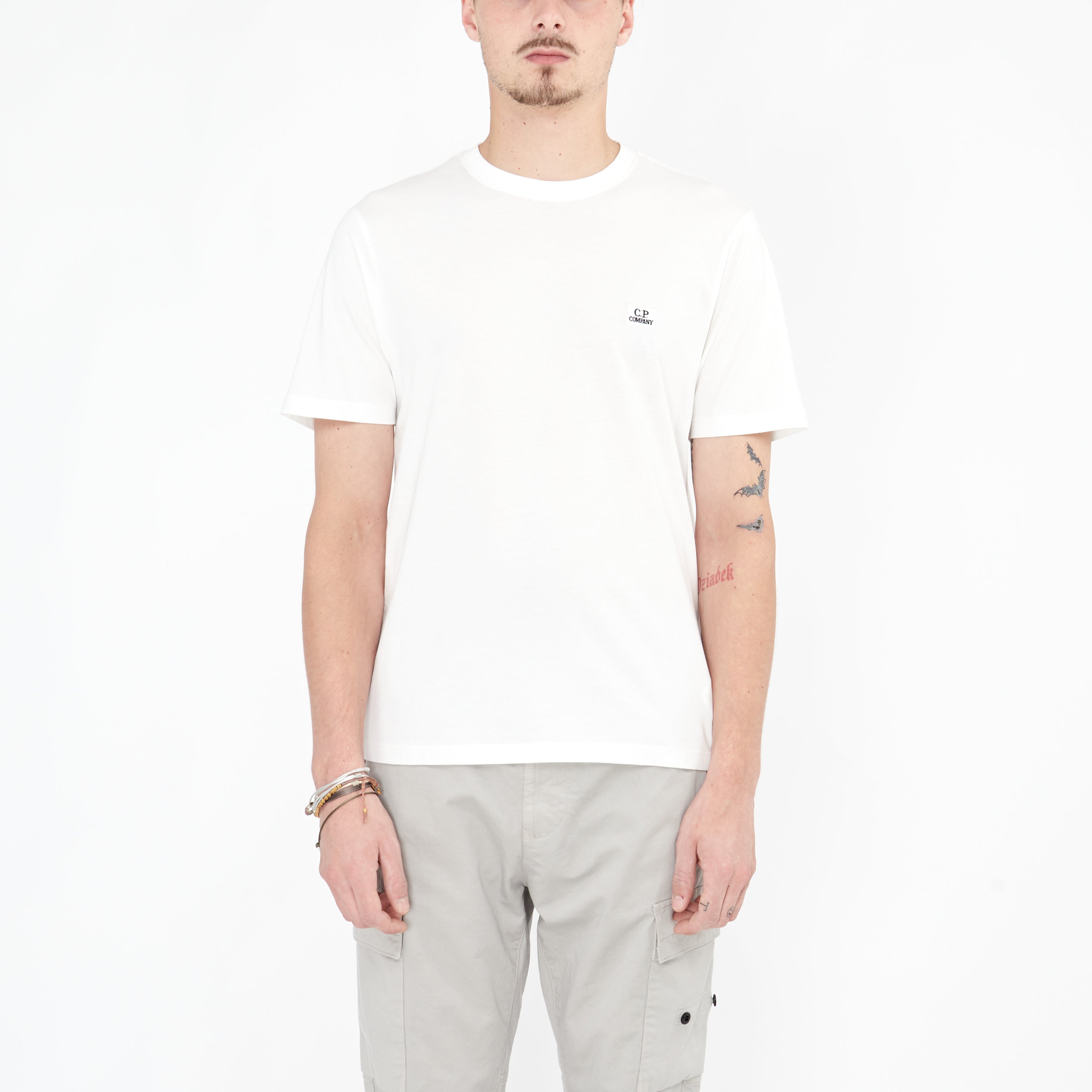 T-shirt C.P. Company 30/1 Jersey Logo Blanc