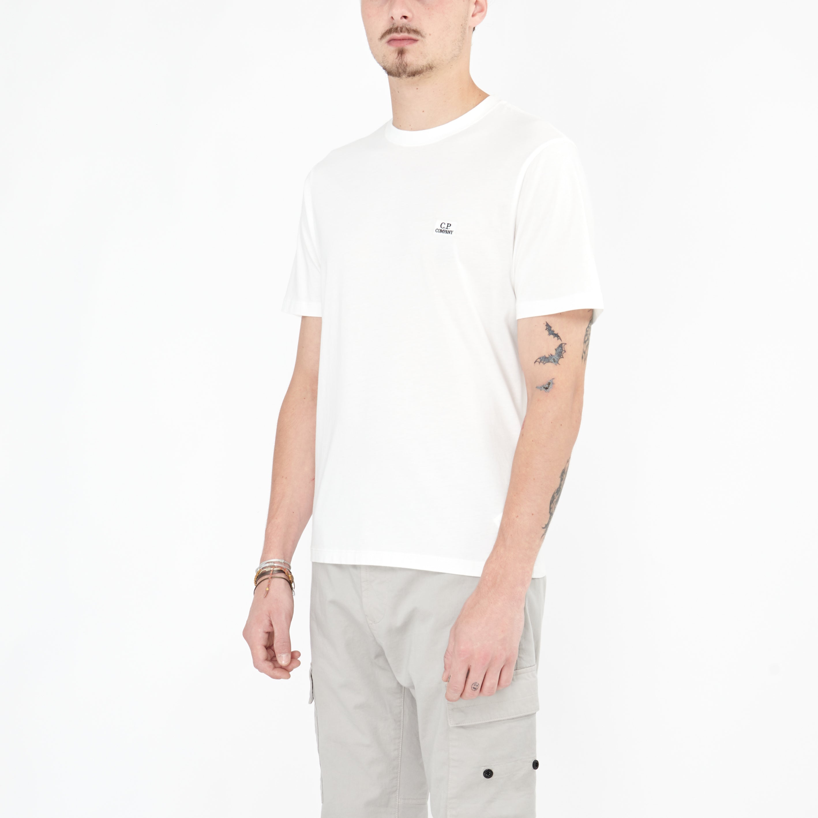 T-shirt C.P. Company 30/1 Jersey Logo Blanc