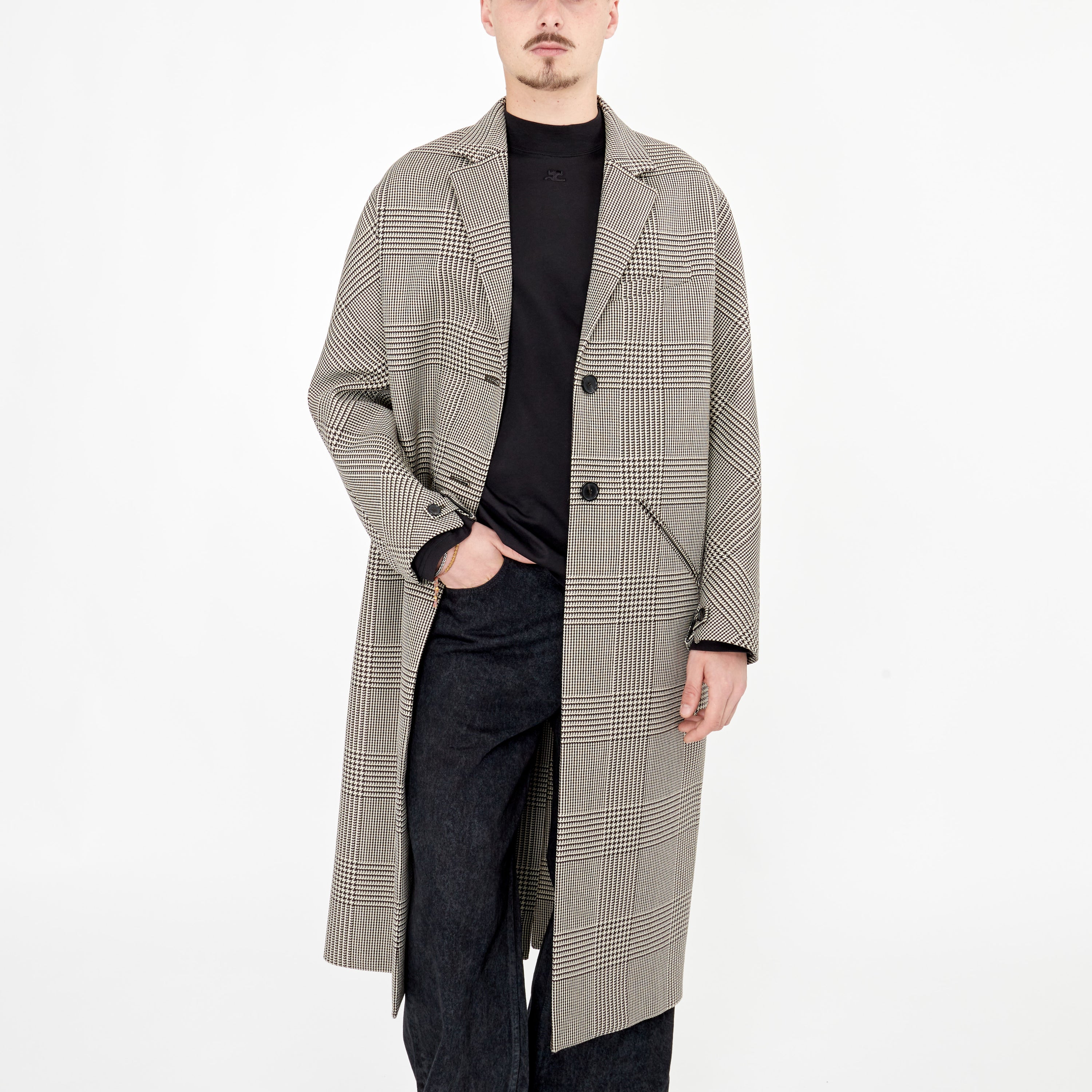 Manteau Courrèges Cocoon Prince de Galles