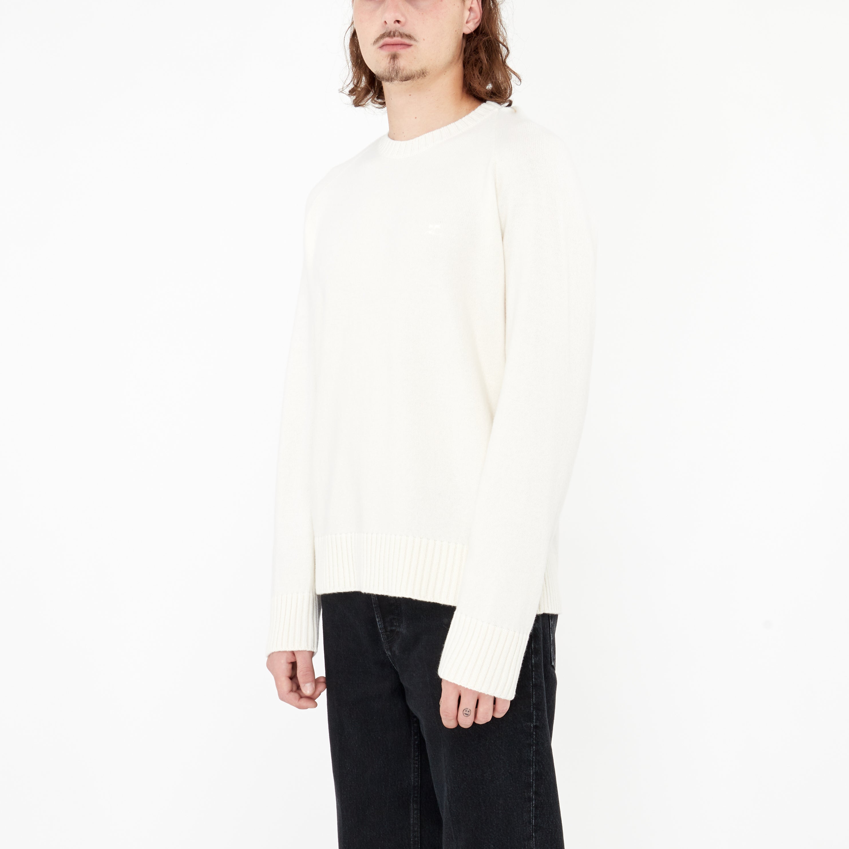 Pull en Laine Courrèges avec Drapé Beige