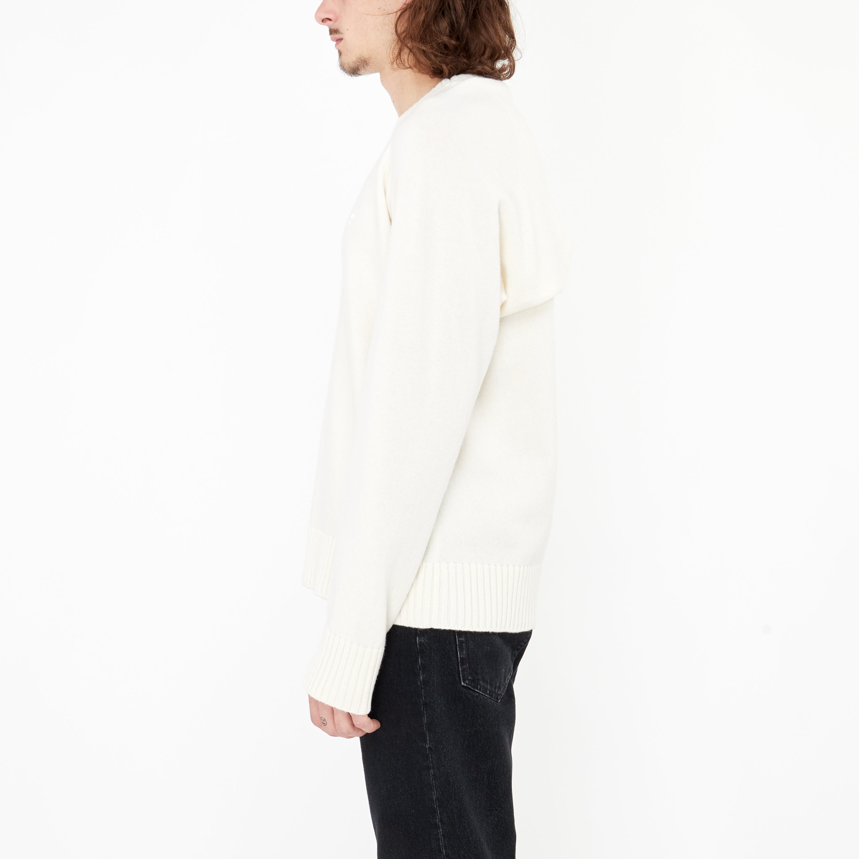 Pull en Laine Courrèges avec Drapé Beige