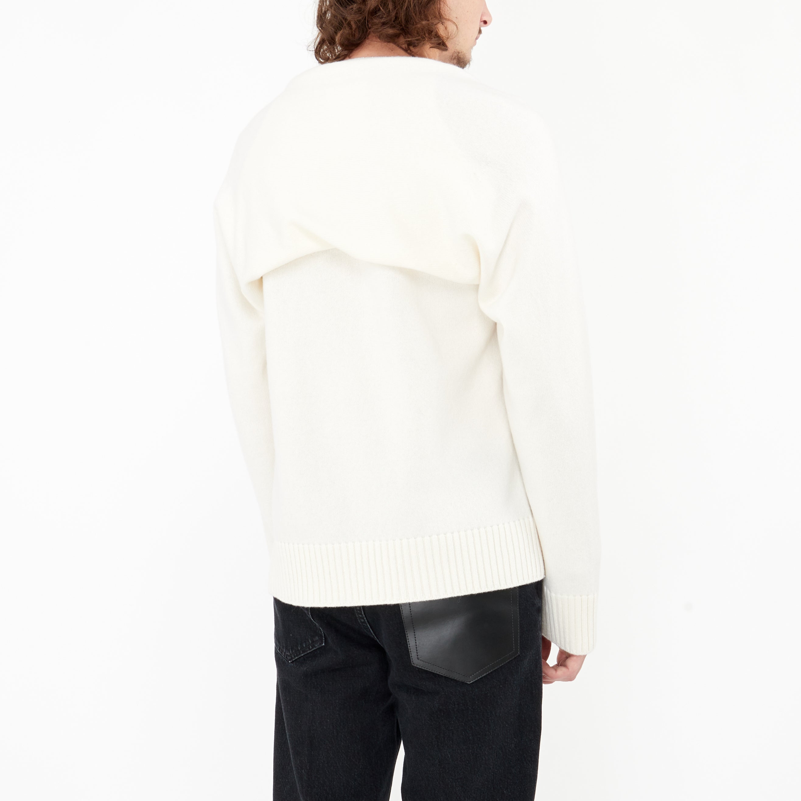 Pull en Laine Courrèges avec Drapé Beige